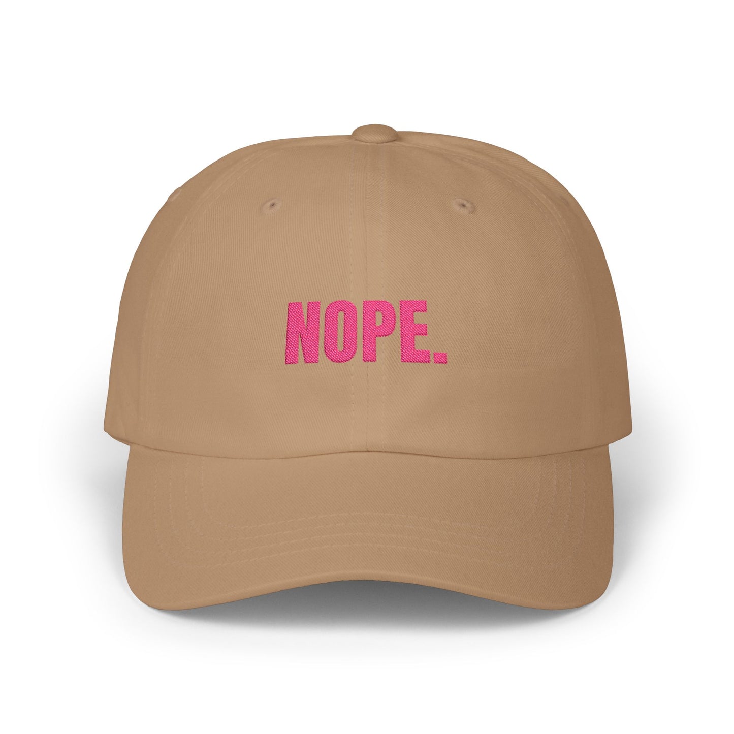 NOPE Cap- Sarcastic Embroidered Baseball Cap, Funny Low-Key Mood Hat, Sassy Gift for Introverts and Burnt-Out Baddies