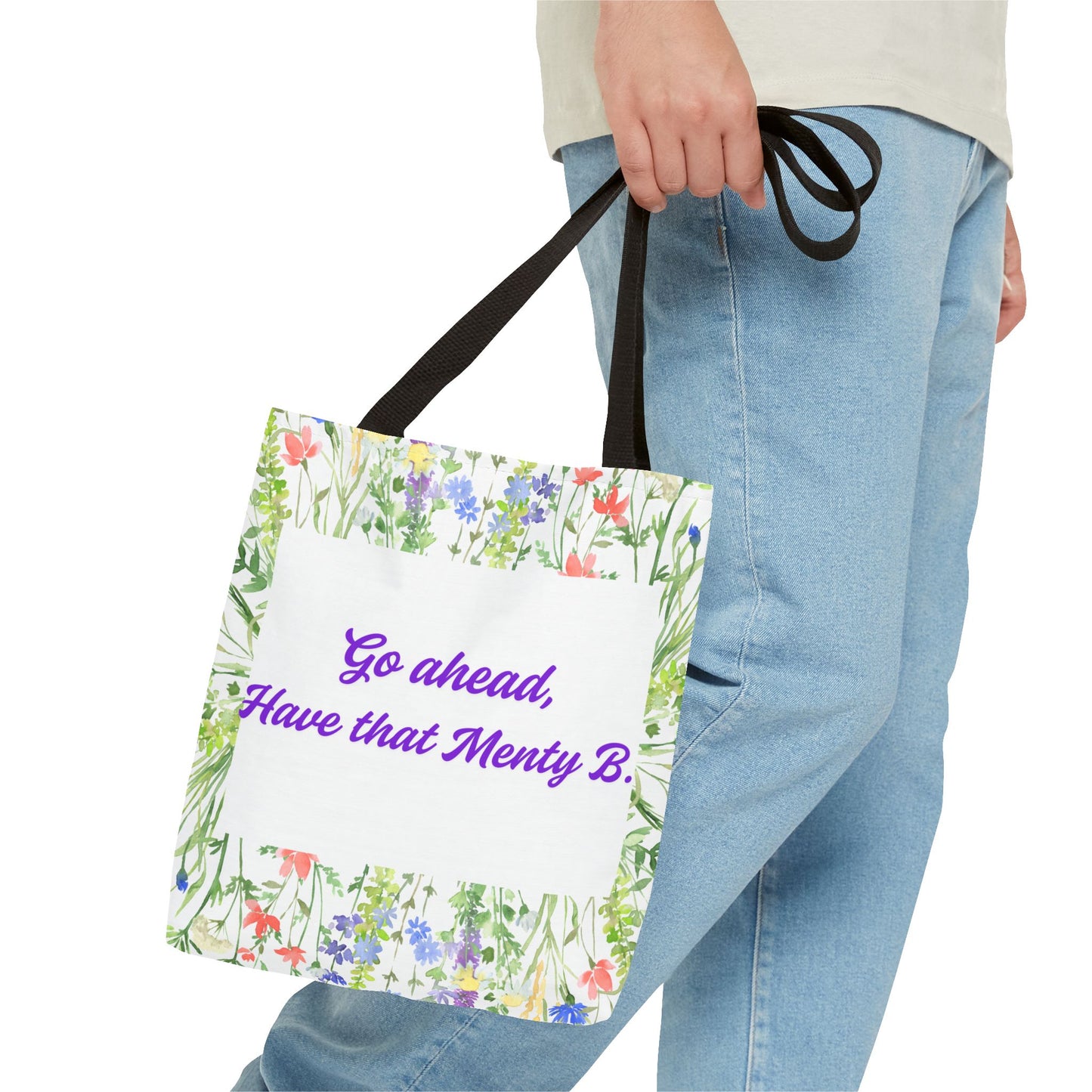 Floral Motivational Tote Bag, Inspirational Gift, Shopping Bag, Eco-Friendly, Spring Style, Unique Tote for Everyday Use