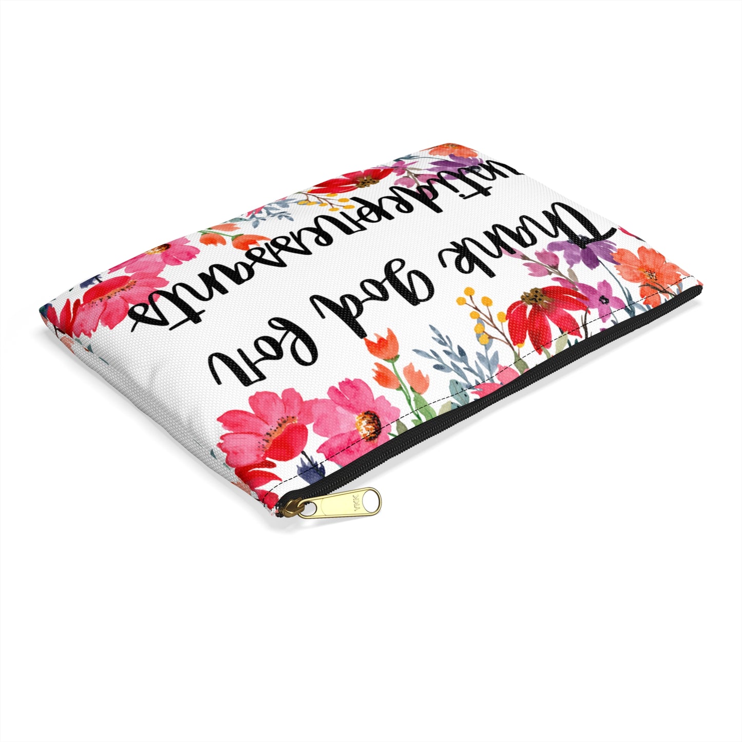 Floral Thank God for Antidepressants Accessory Pouch | Mental Health Awareness, Gift for Friends, Self-Care Pouch, Motivational Bag