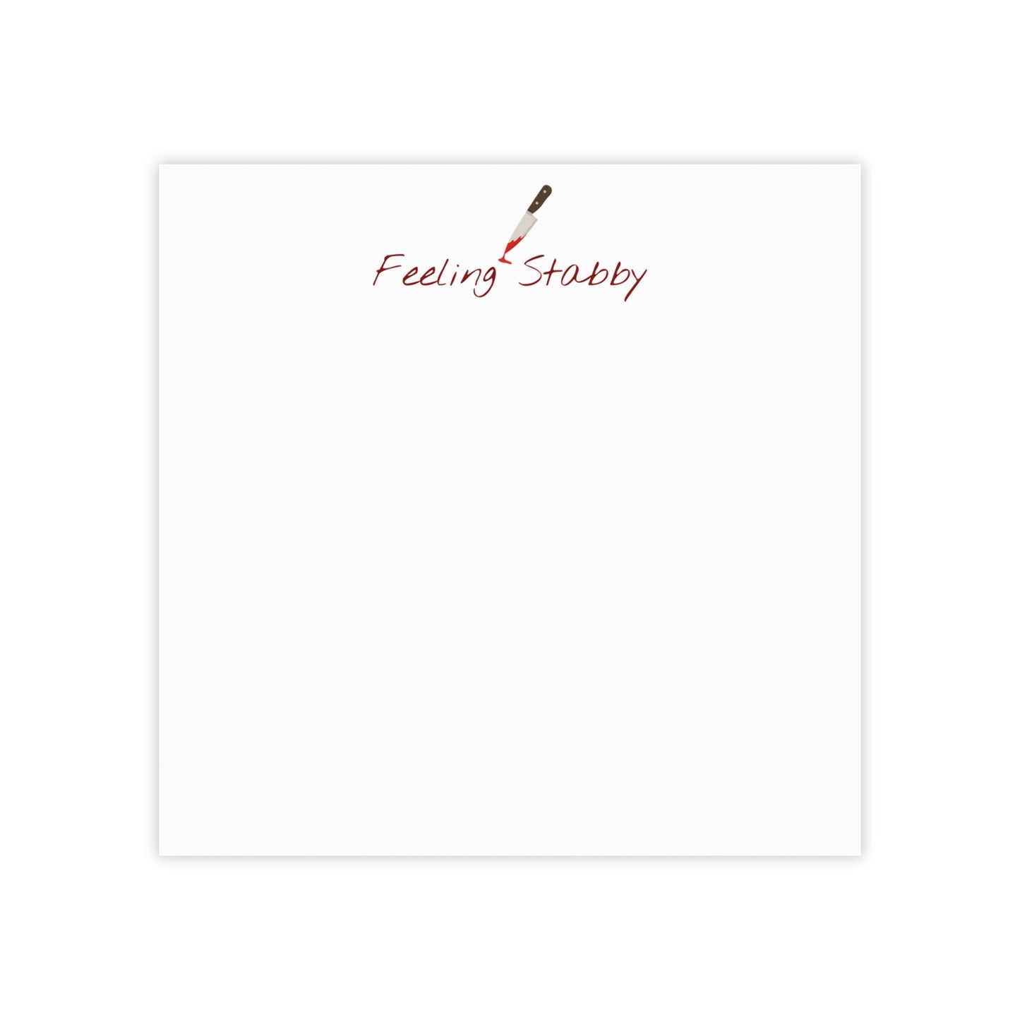 Feeling Stabby Sticky Notes- Funny Dark Humor Notepad, Sarcastic Office Supply for True Crime Fans & Emotionally Unavailable Professionals