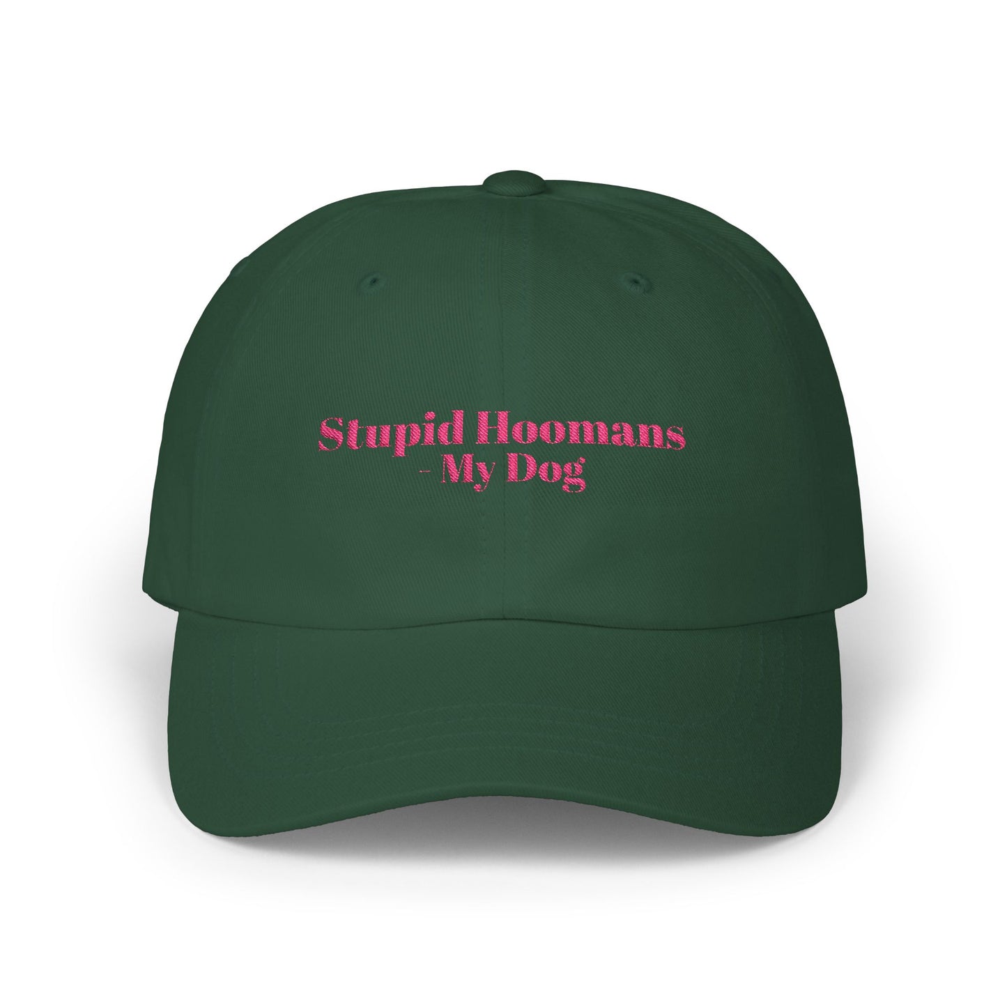 Stupid Hoomans Dad Cap - Funny Pet Lover Gift, White Baseball Hat for Dog Owners, Casual Everyday Cap, Gift for Father's Day