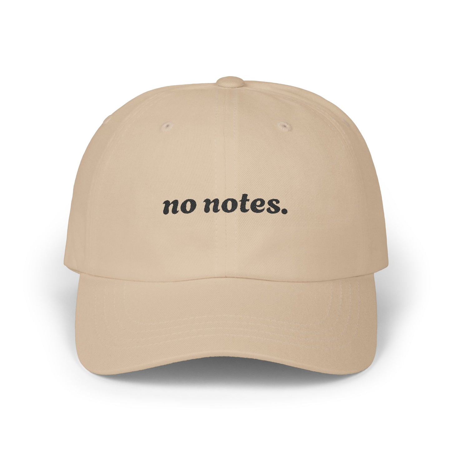 Classic Dad Cap with 'No Notes' Embroidery - Casual Style Hat for Lovers of New Girl, Gift for Humans, Everyday Wear, Birthdays