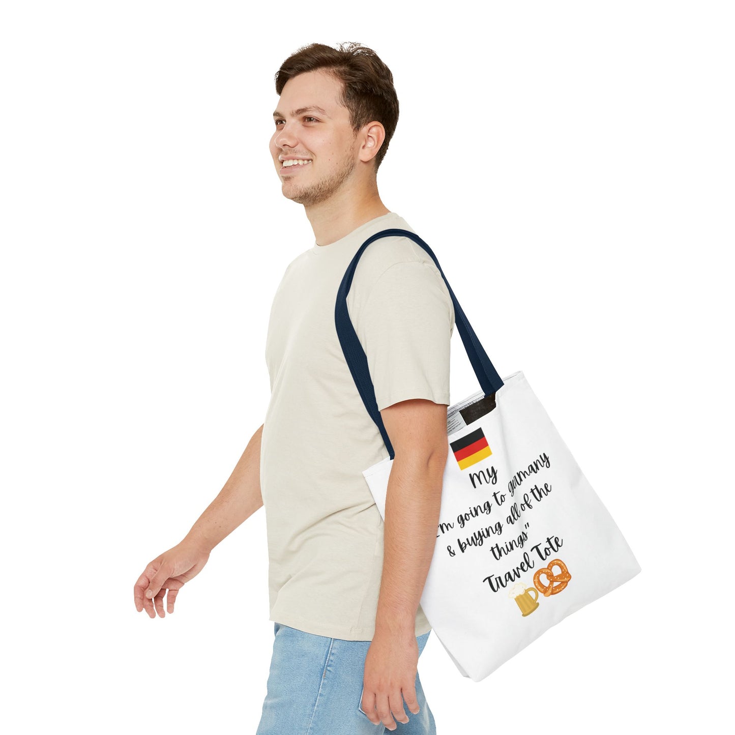 Travel Tote Bag – "My I'm Going to Germany & Buying All of The Things" – Perfect for Flight Crews, Vacation, Beach, Shopping, Gift for Travelers, Adventure