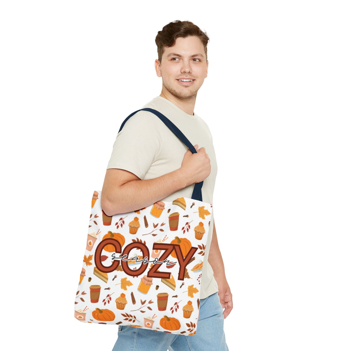 Cozy Season Tote Bag, Fall Tote, Autumn Bag, Halloween Shopping Bag, Seasonal Gift, Eco-Friendly Tote