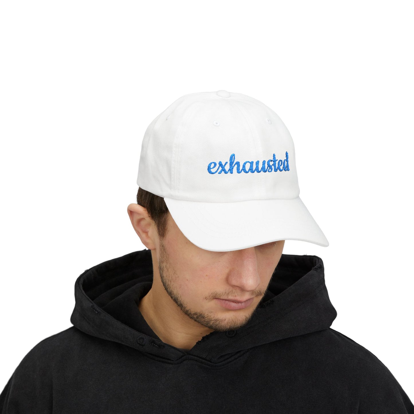 Exhausted Cap- Funny Flight Attendant Baseball Cap, Tired Crew Gift, Travel Life Hat for Pilots, Cabin Crew or any Exhausted Persons”