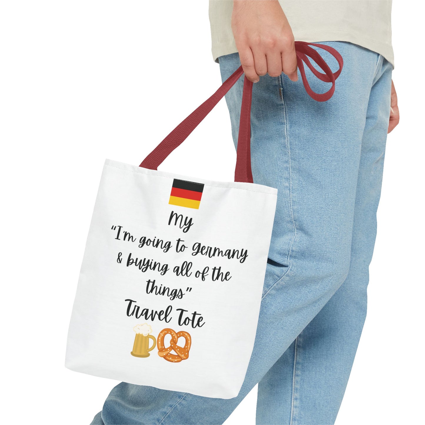 Travel Tote Bag – "My I'm Going to Germany & Buying All of The Things" – Perfect for Flight Crews, Vacation, Beach, Shopping, Gift for Travelers, Adventure