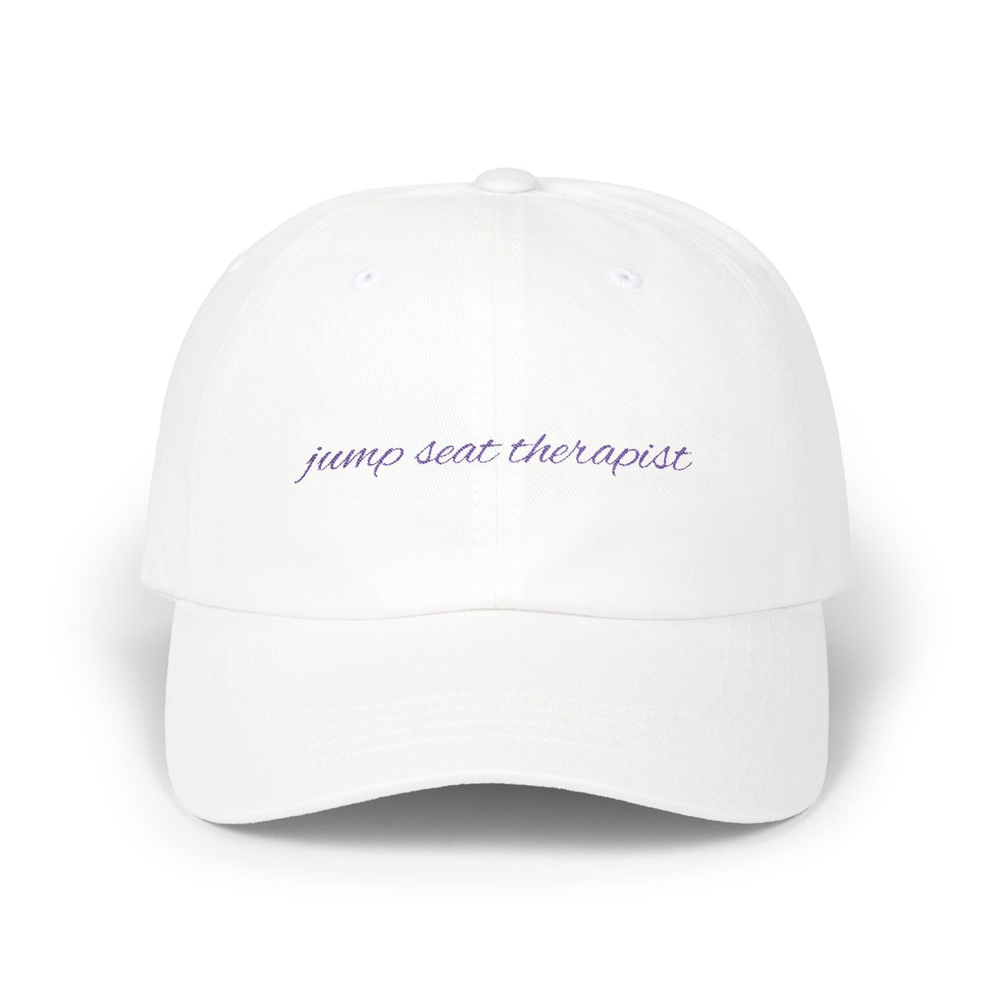 Jump Seat Therapist Cap- Funny Flight Attendant Hat, Sarcastic Crew Life Gift, Embroidered Baseball Cap for Cabin Crew
