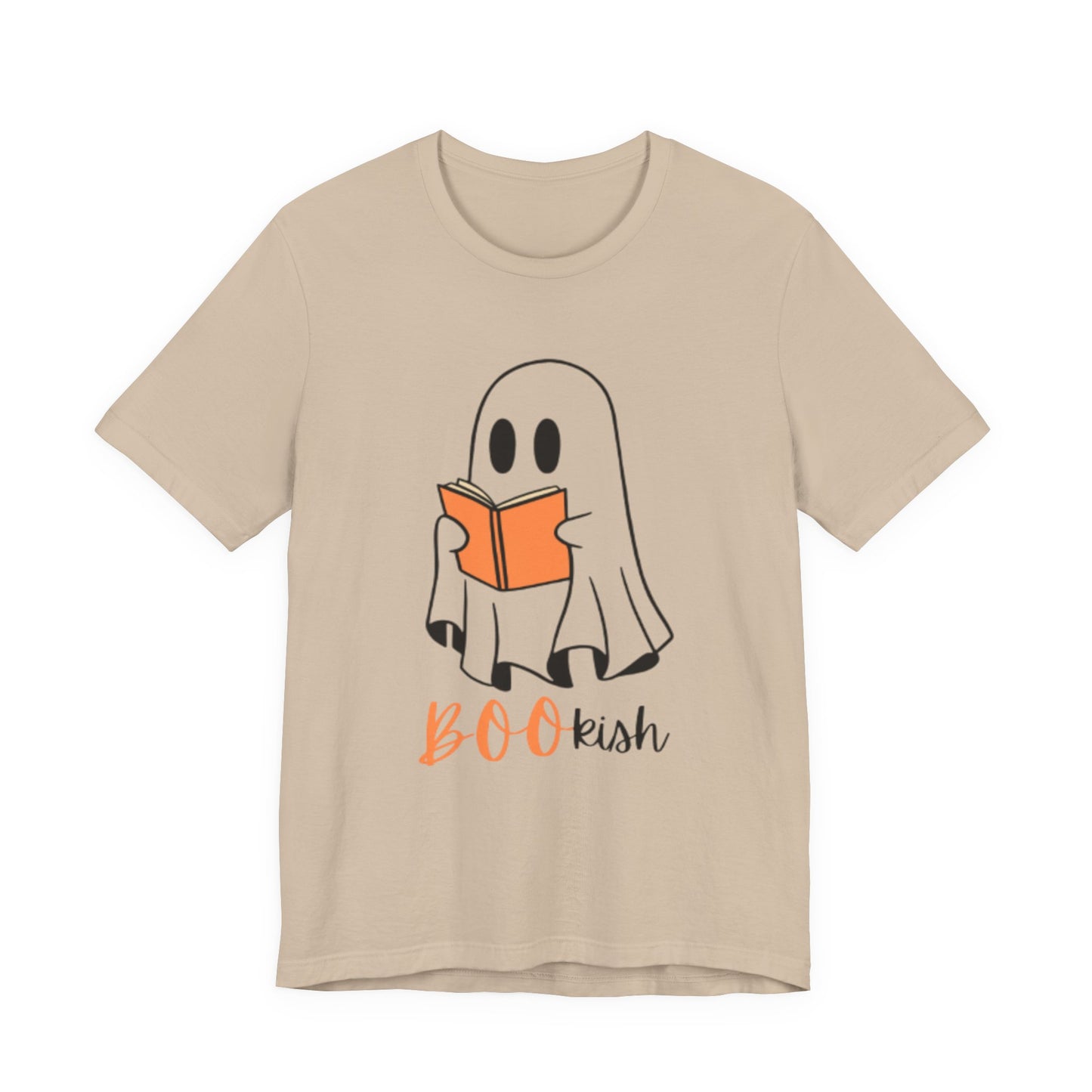 BOOkish Ghost Reading Unisex Tee, Cute Halloween Shirt, Autumn Apparel, Ghost Lover Gift, Spooky Reading T-Shirt