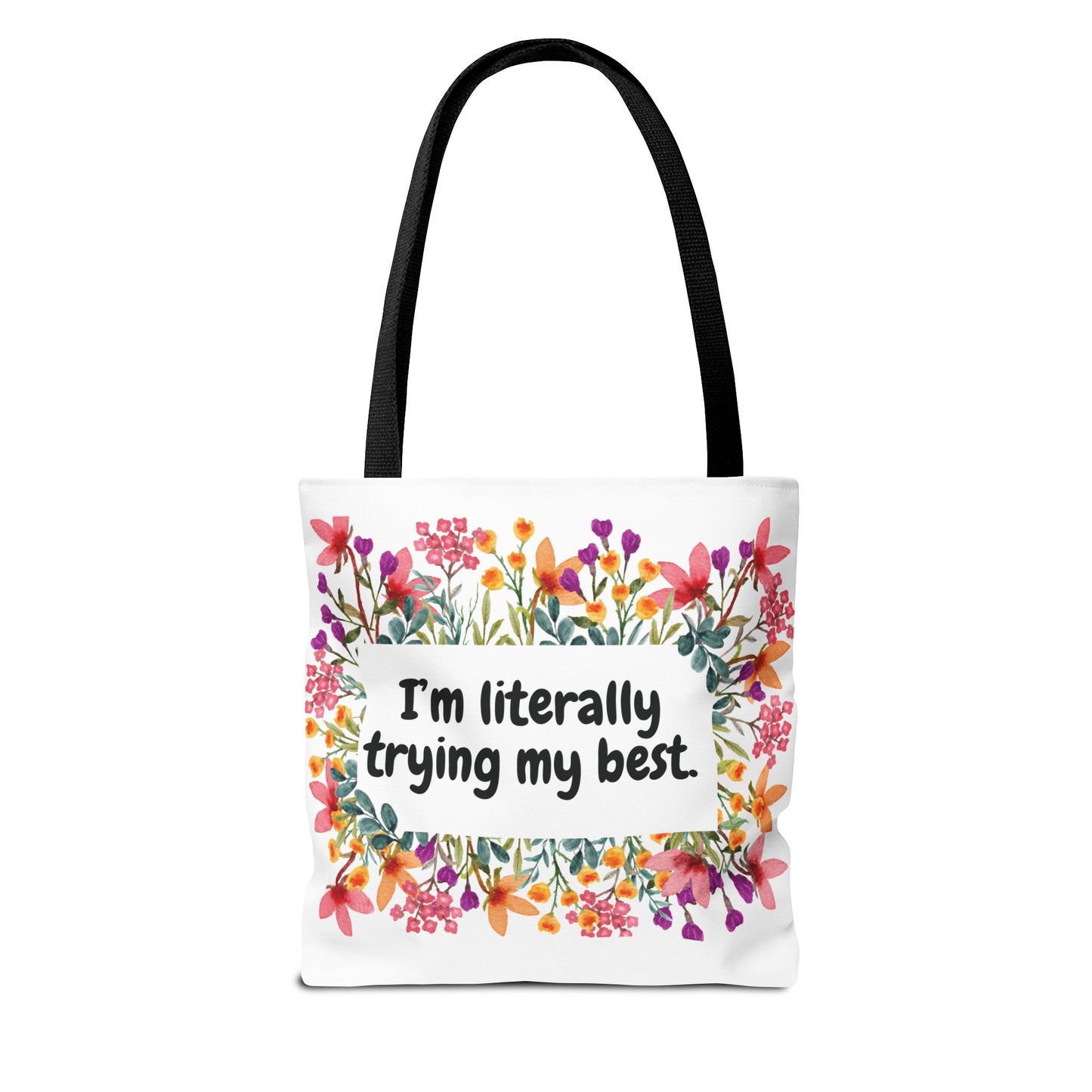 I'm Trying my Best Tote Bag, Eco-Friendly Shopping Bag, Gift for Students, Inspirational Everyday Carryall, Perfect for Celebrations