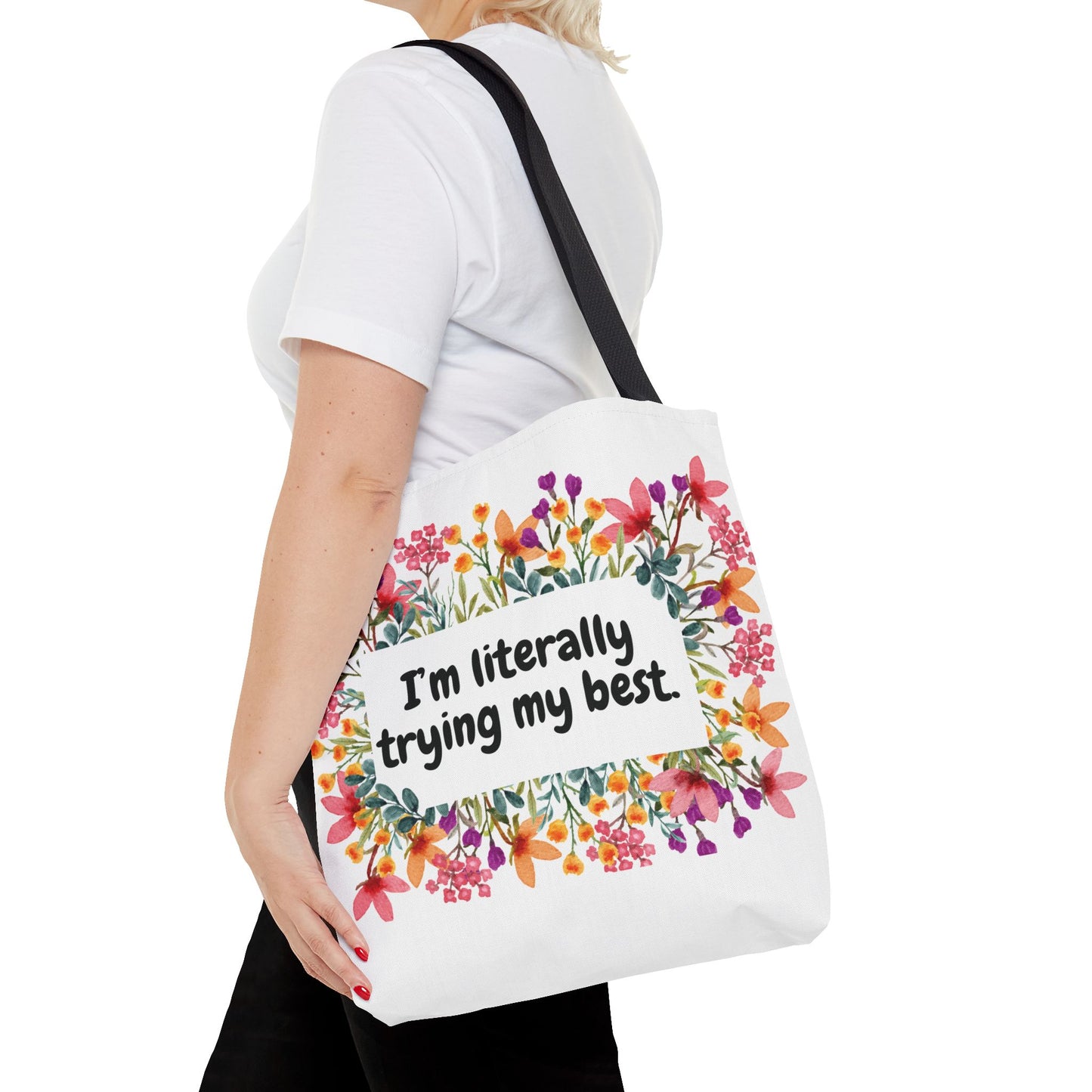 I'm Trying my Best Tote Bag, Eco-Friendly Shopping Bag, Gift for Students, Inspirational Everyday Carryall, Perfect for Celebrations