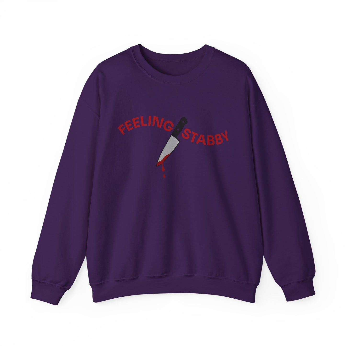 Feeling Stabby Crewneck Sweatshirt-Funny Murder Podcast Gift, Forensics Obsession Cover, Crime Junkie Aesthetic Sweatshirt