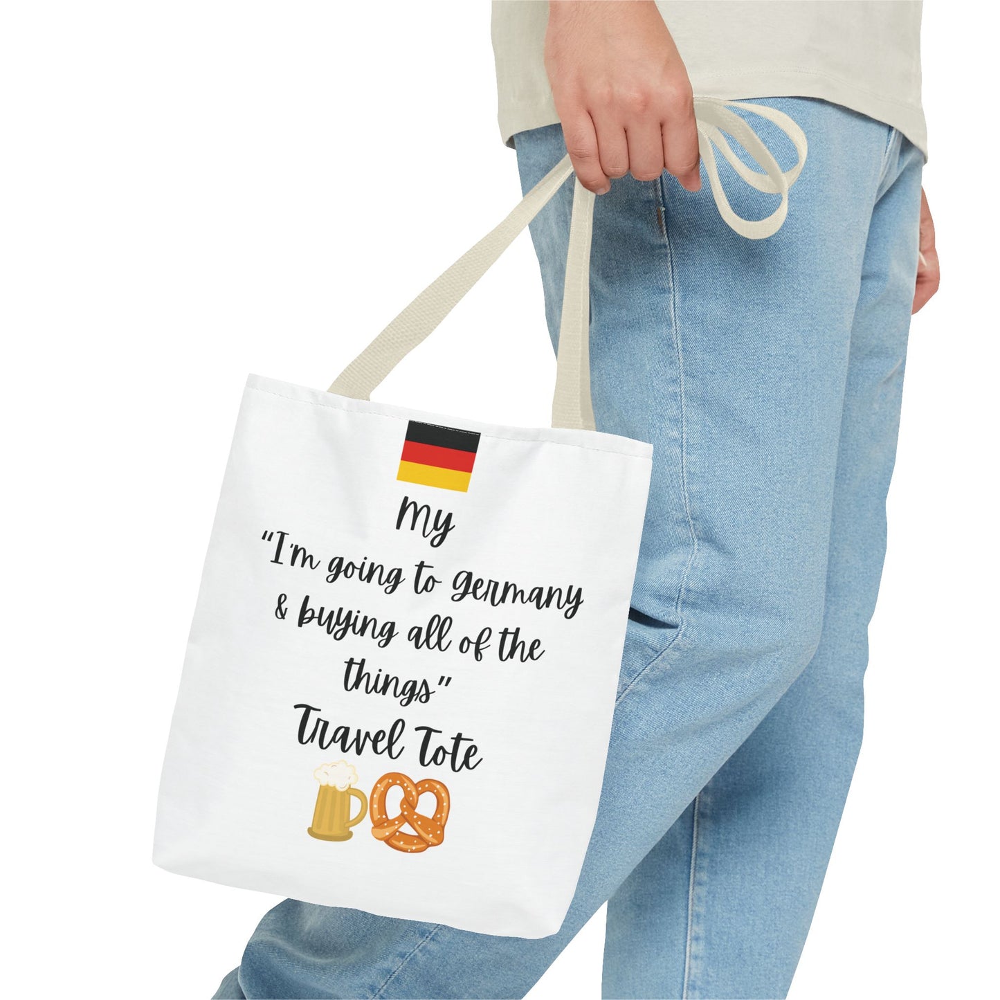 Travel Tote Bag – "My I'm Going to Germany & Buying All of The Things" – Perfect for Flight Crews, Vacation, Beach, Shopping, Gift for Travelers, Adventure