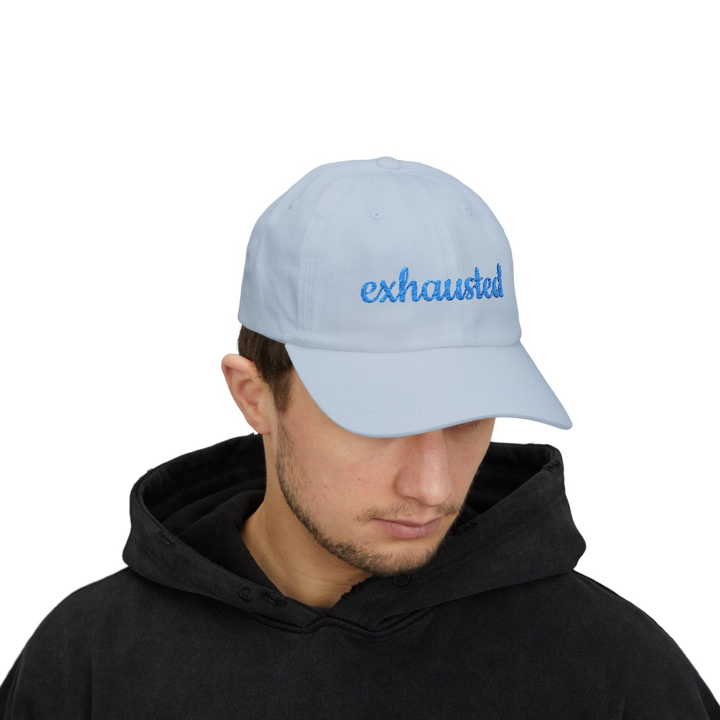 Exhausted Cap- Funny Flight Attendant Baseball Cap, Tired Crew Gift, Travel Life Hat for Pilots, Cabin Crew or any Exhausted Persons”