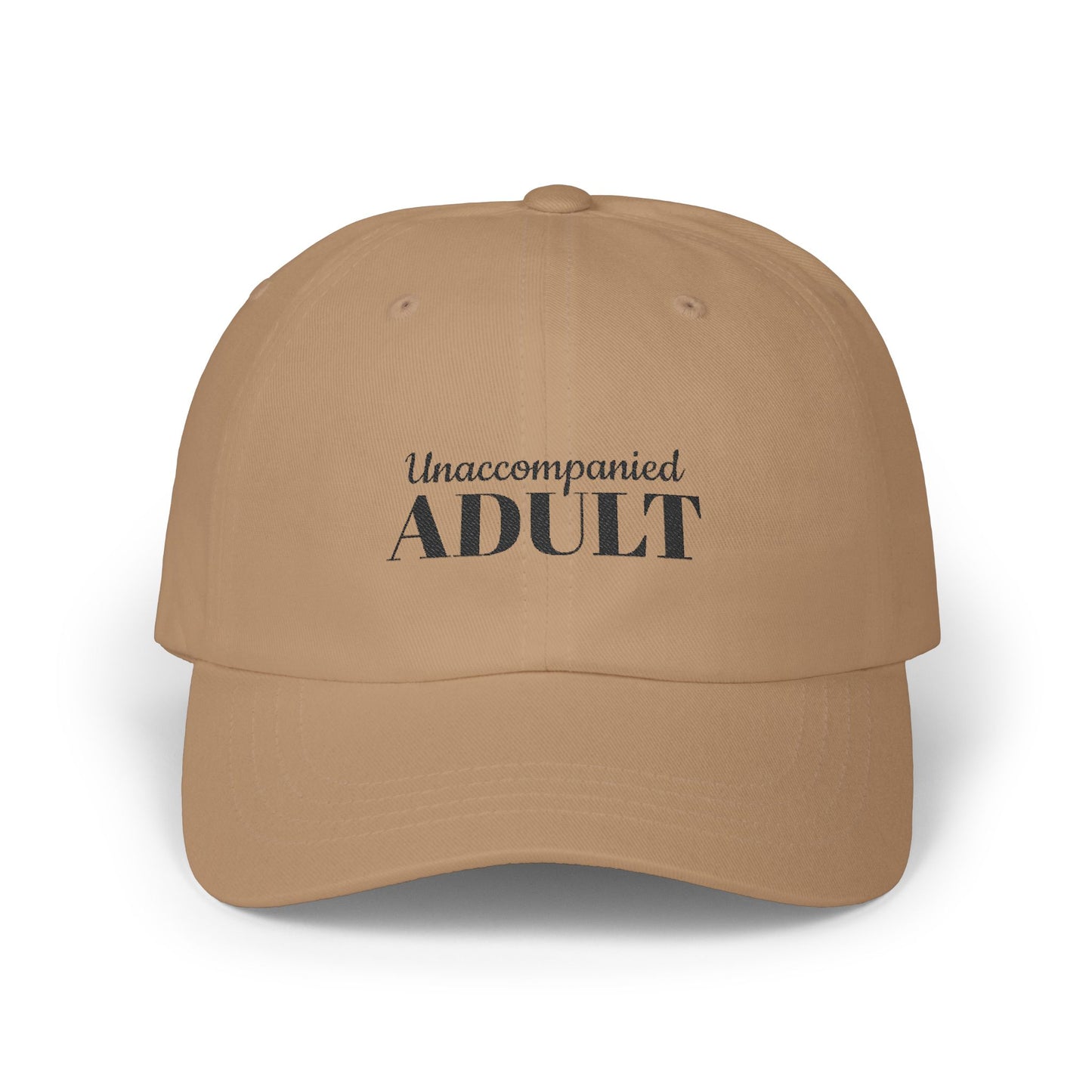 Unaccompanied Adult Classic Dad Cap - Casual Everyday Hat, Gift for Adult Humans Fun Birthday Present, Stylish Sun Protection, Trendy Accessory
