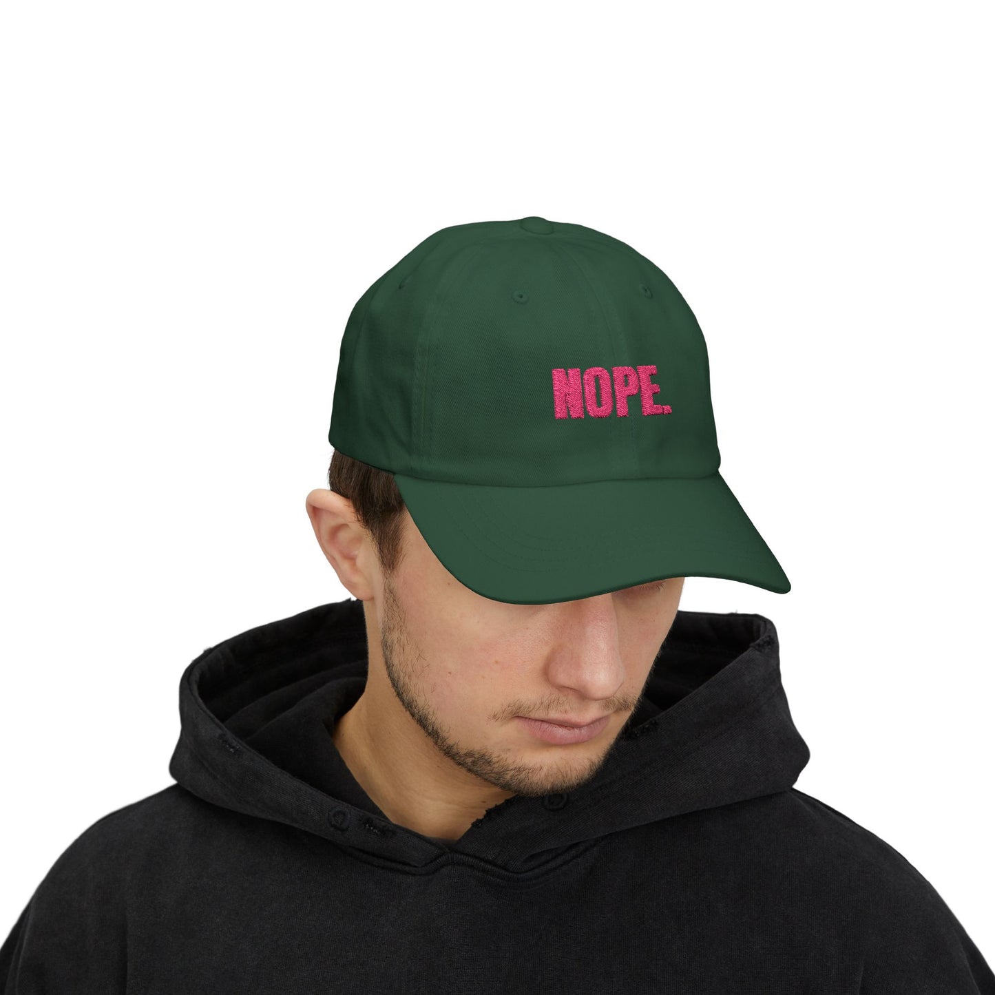 NOPE Cap- Sarcastic Embroidered Baseball Cap, Funny Low-Key Mood Hat, Sassy Gift for Introverts and Burnt-Out Baddies