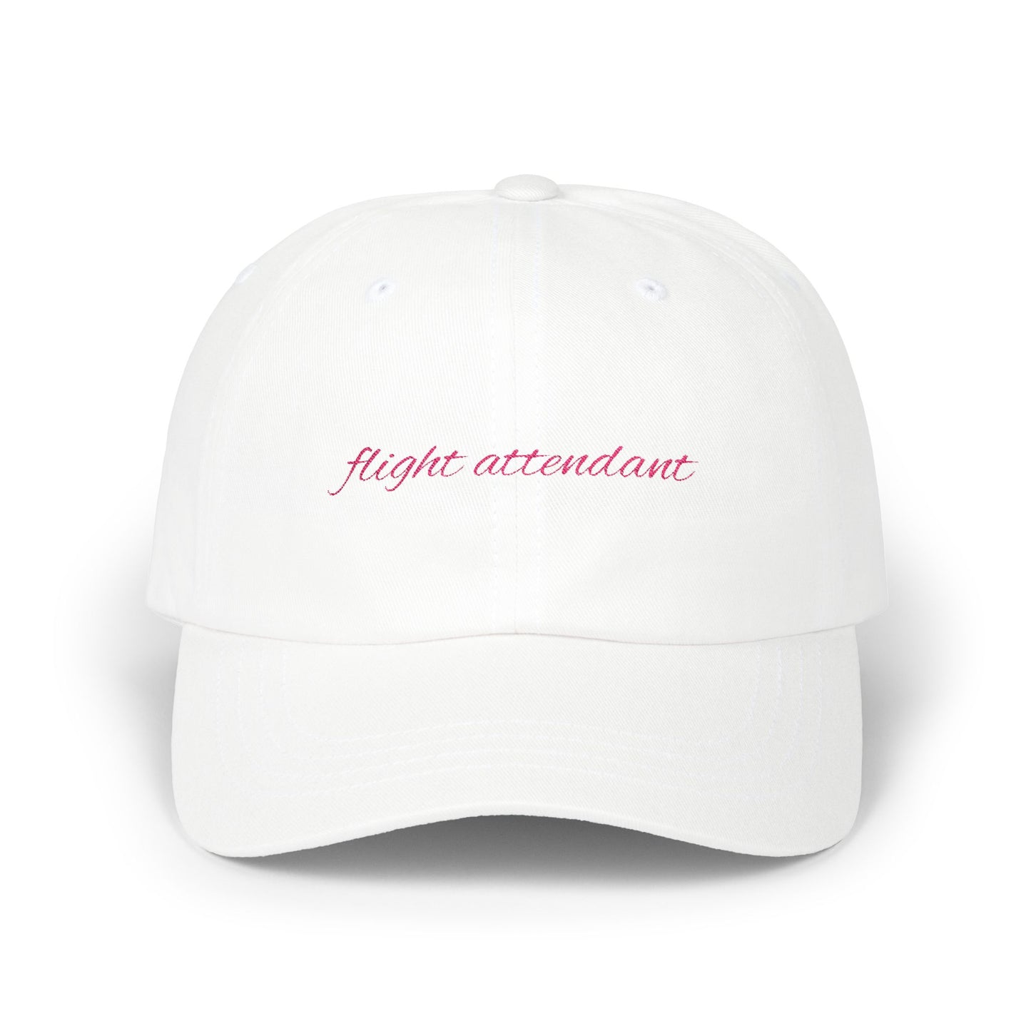 Flight Attendant Cap- Embroidered Baseball Hat for Cabin Crew, Comfy Travel Day Hat, Funny Gift for Airline Crew