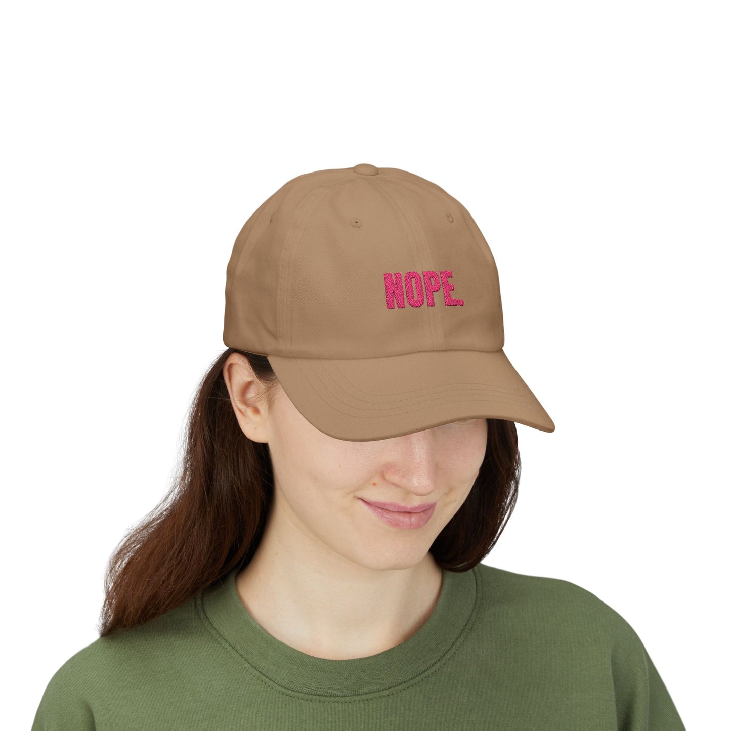 NOPE Cap- Sarcastic Embroidered Baseball Cap, Funny Low-Key Mood Hat, Sassy Gift for Introverts and Burnt-Out Baddies