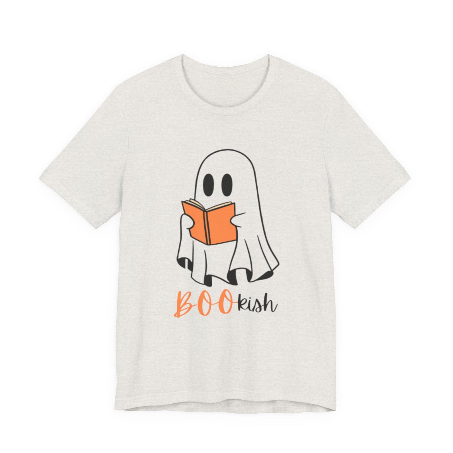BOOkish Ghost Reading Unisex Tee, Cute Halloween Shirt, Autumn Apparel, Ghost Lover Gift, Spooky Reading T-Shirt