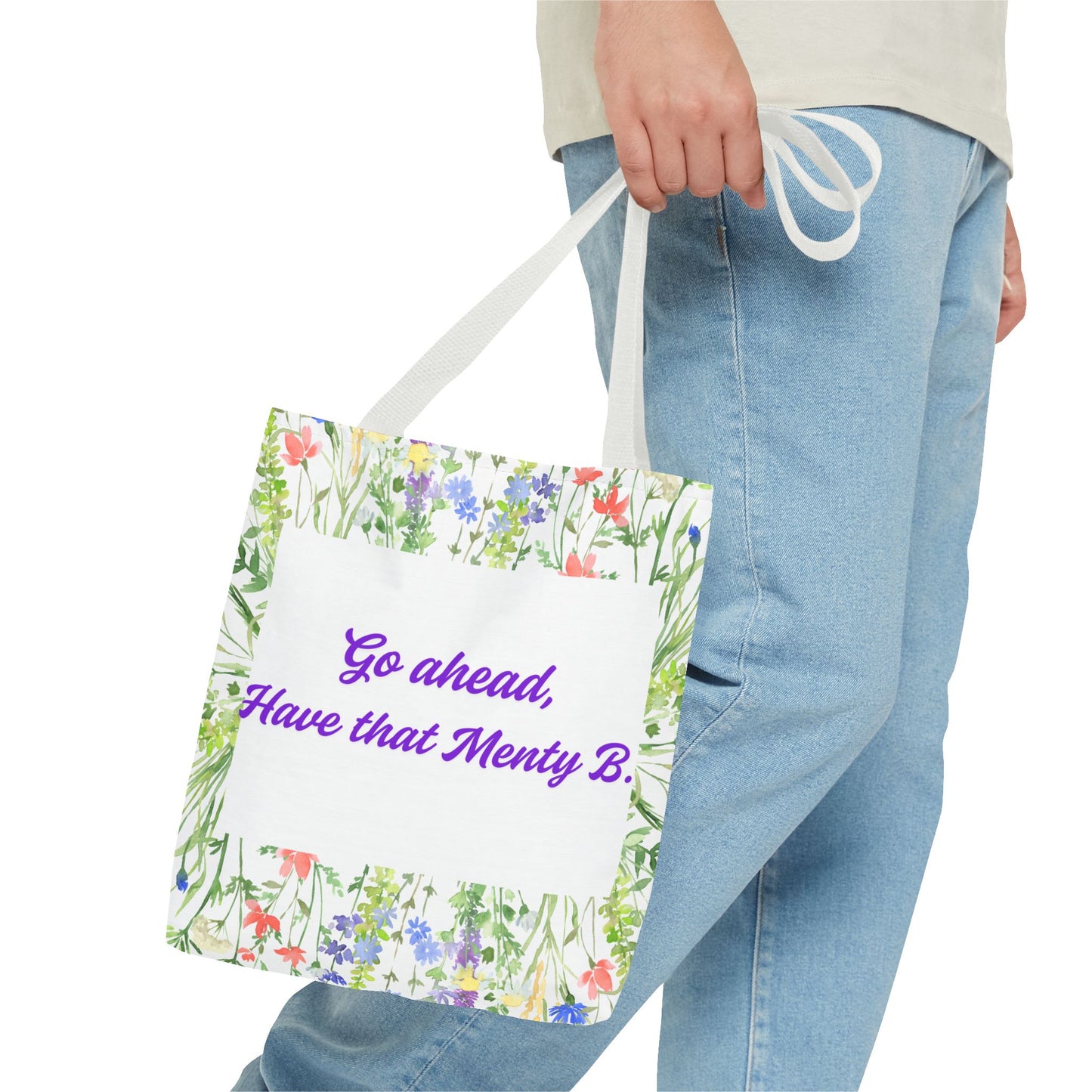 Floral Motivational Tote Bag, Inspirational Gift, Shopping Bag, Eco-Friendly, Spring Style, Unique Tote for Everyday Use