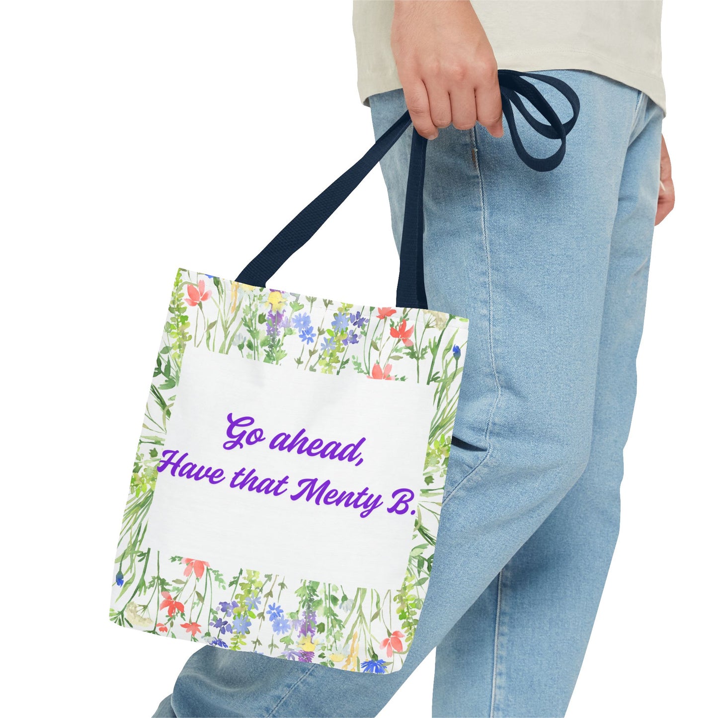 Floral Motivational Tote Bag, Inspirational Gift, Shopping Bag, Eco-Friendly, Spring Style, Unique Tote for Everyday Use