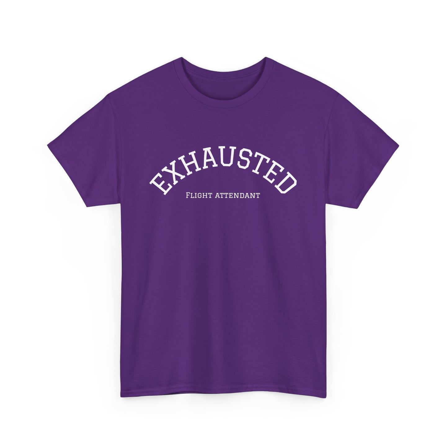 Exhausted Flight Attendant Tee- Funny Aviation Crew Life Tee, Tired Cabin Crew Gift, Airport Outfit for Flight Attendants