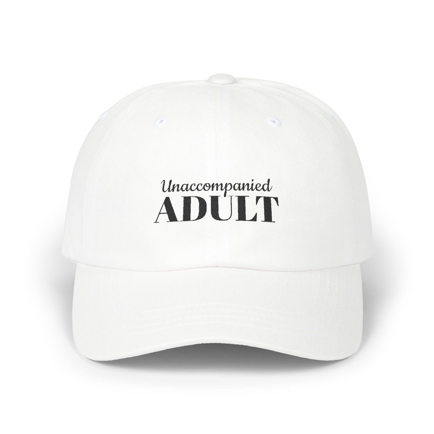 Unaccompanied Adult Classic Dad Cap - Casual Everyday Hat, Gift for Adult Humans Fun Birthday Present, Stylish Sun Protection, Trendy Accessory