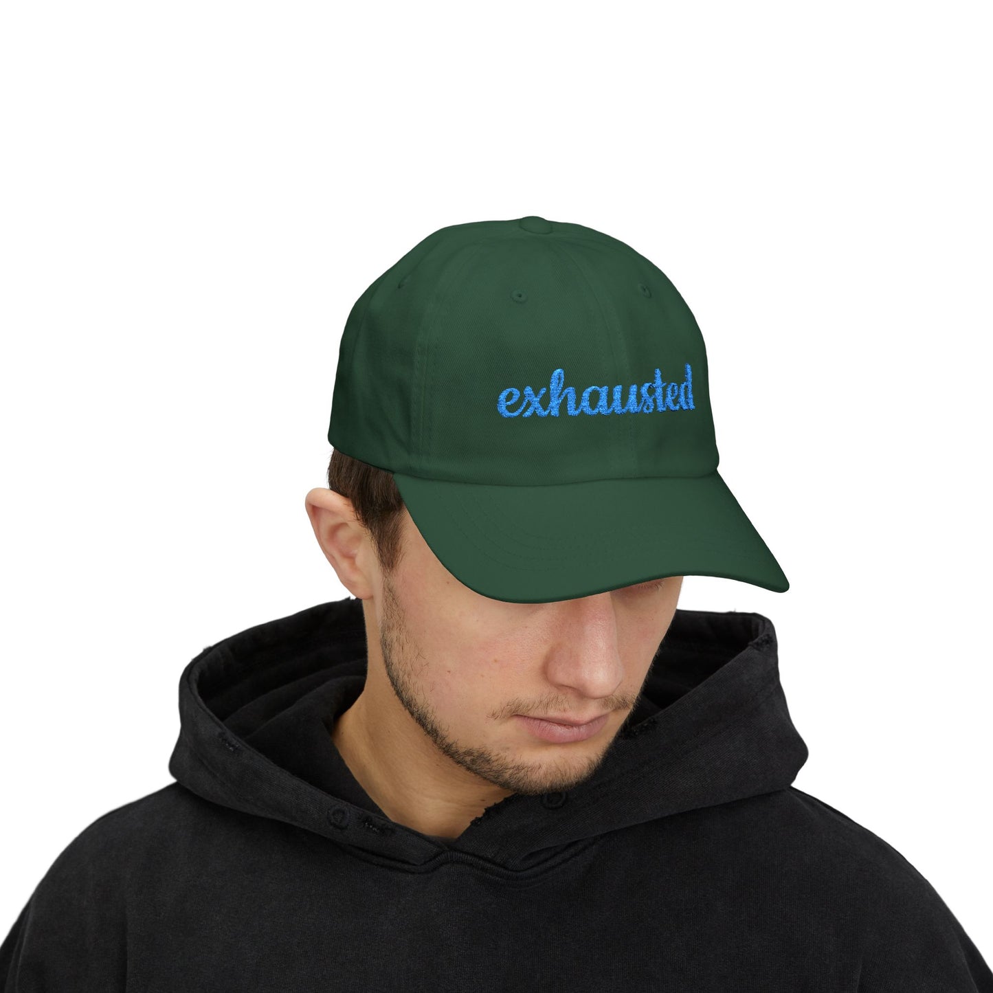 Exhausted Cap- Funny Flight Attendant Baseball Cap, Tired Crew Gift, Travel Life Hat for Pilots, Cabin Crew or any Exhausted Persons”