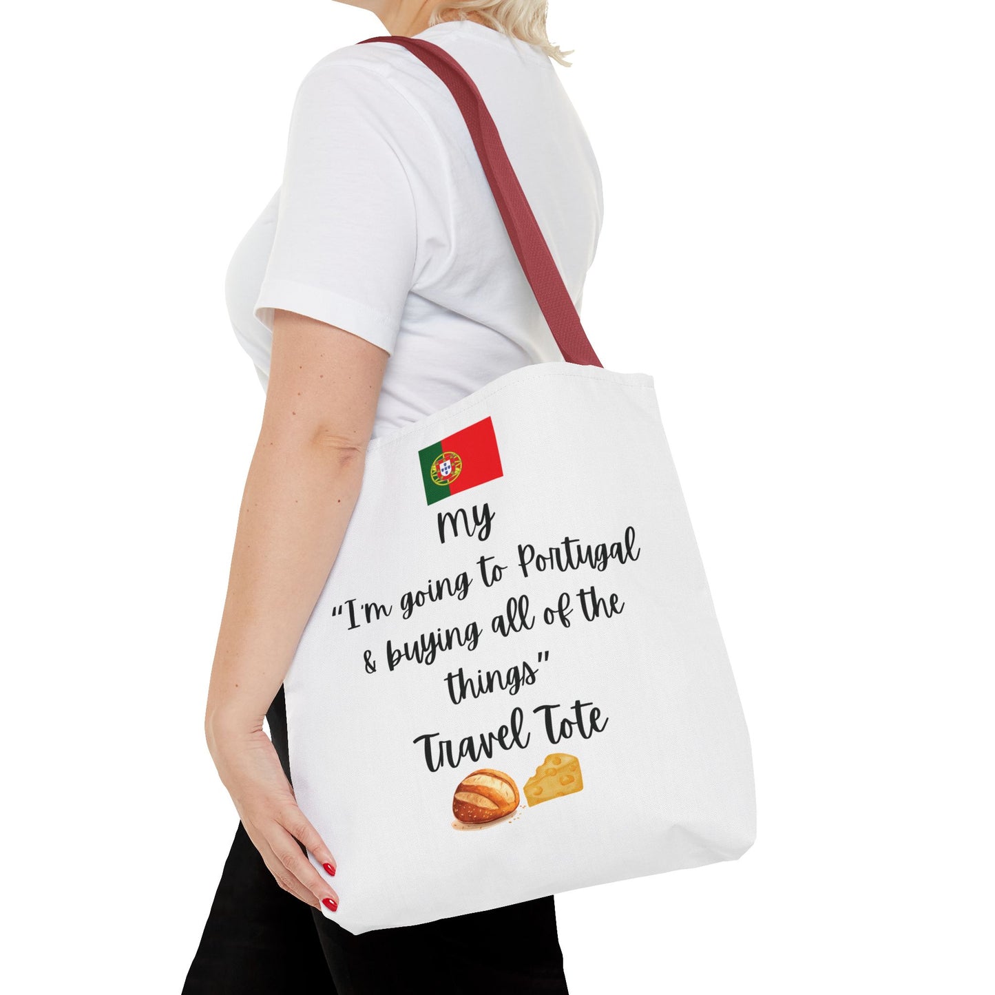 Travel Tote Bag – "My I'm Going to Portugal & Buying All of The Things" – Perfect for Flight Crews, Vacation, Beach, Shopping, Gift for Travelers, Adventure
