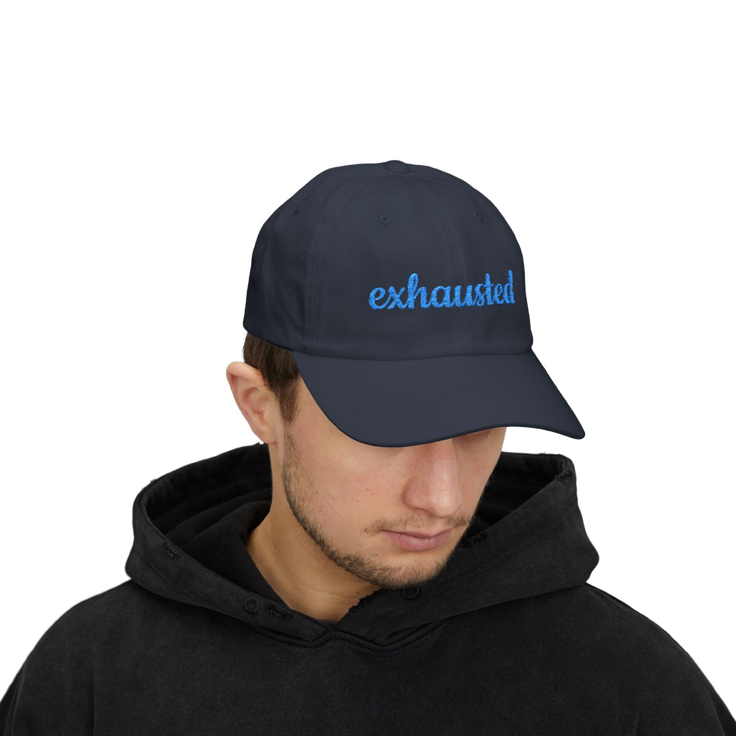 Exhausted Cap- Funny Flight Attendant Baseball Cap, Tired Crew Gift, Travel Life Hat for Pilots, Cabin Crew or any Exhausted Persons”
