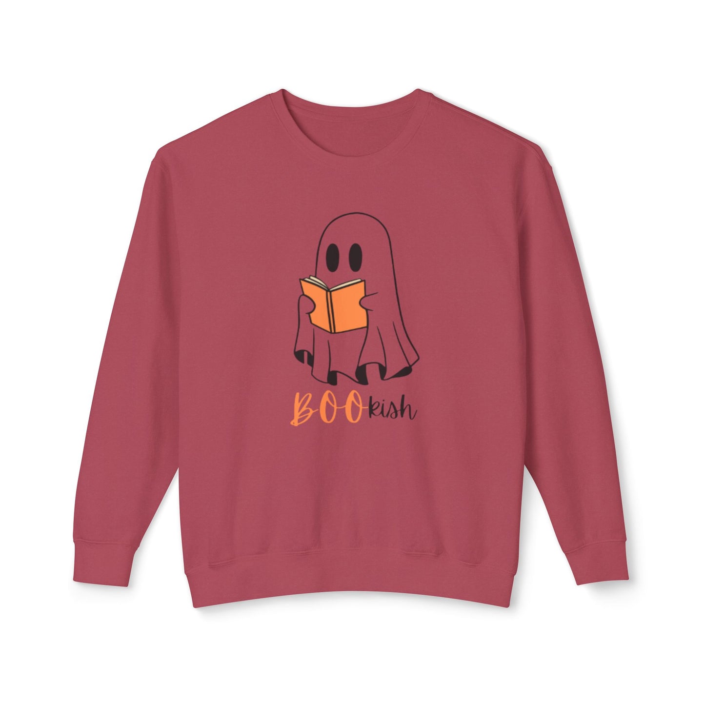 BOOkish Ghost Crewneck Sweatshirt | Lightweight Sweatshirt for Book Lovers | Halloween Apparel, Cozy Sweater, Fall Fashion, Gift Idea