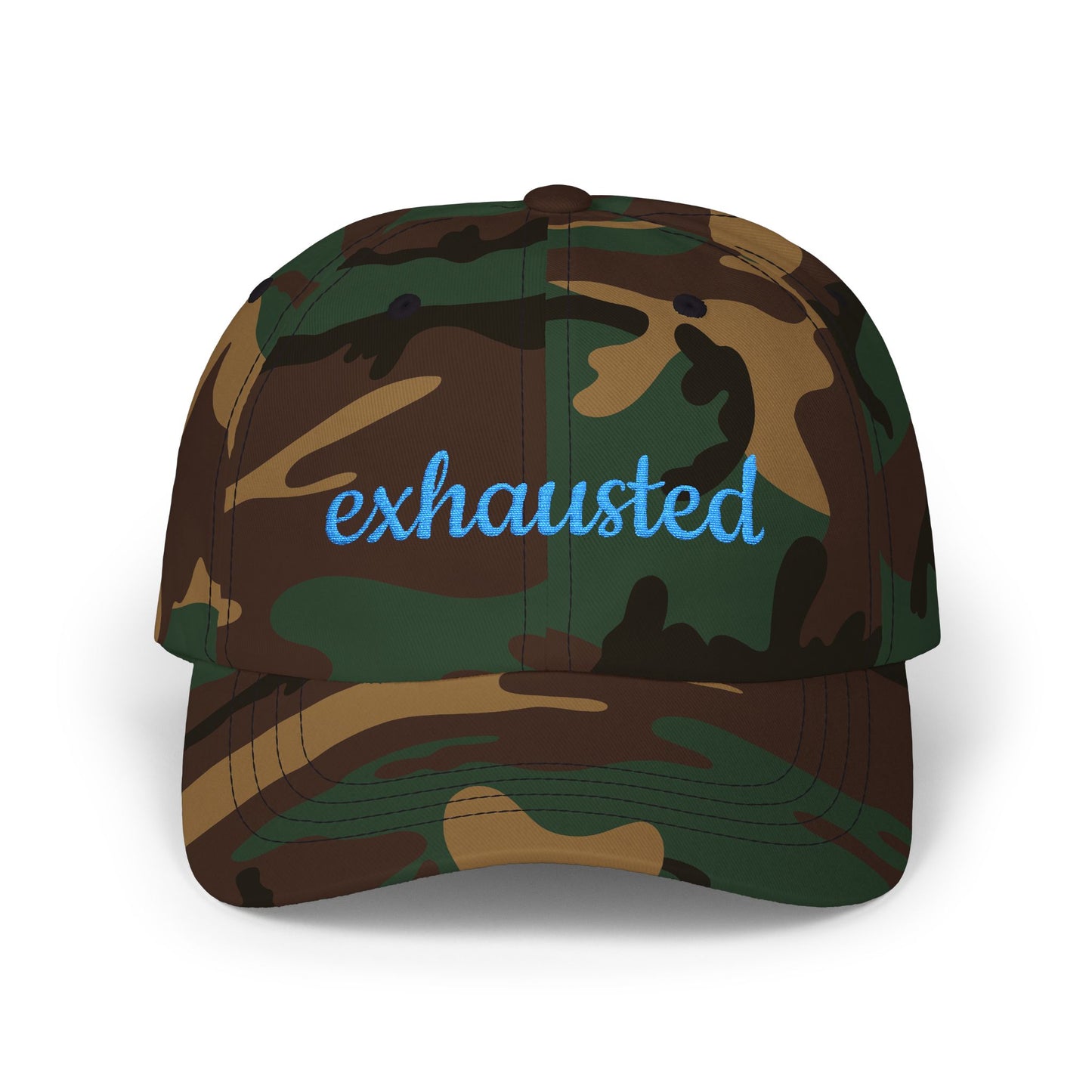 Exhausted Cap- Funny Flight Attendant Baseball Cap, Tired Crew Gift, Travel Life Hat for Pilots, Cabin Crew or any Exhausted Persons”