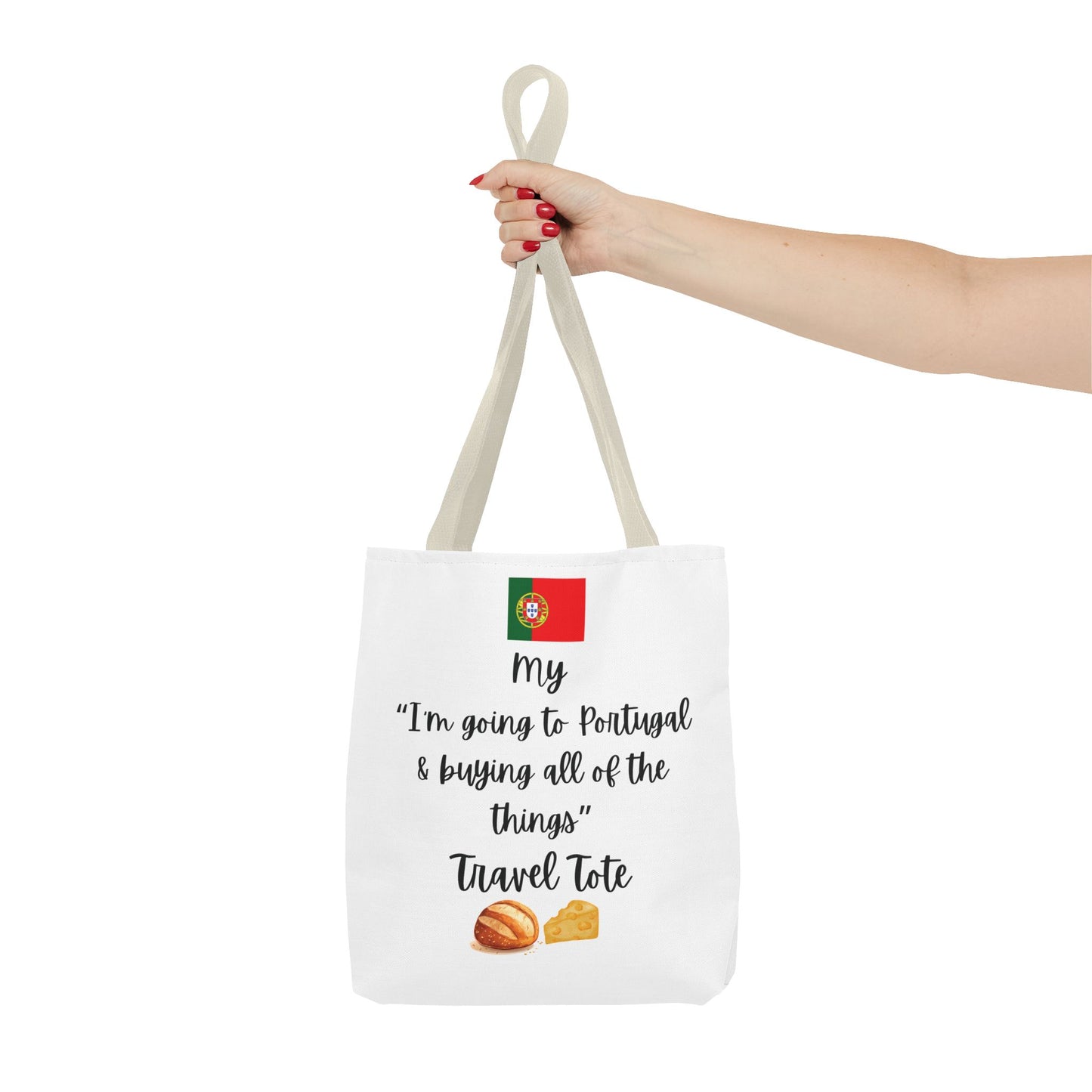 Travel Tote Bag – "My I'm Going to Portugal & Buying All of The Things" – Perfect for Flight Crews, Vacation, Beach, Shopping, Gift for Travelers, Adventure