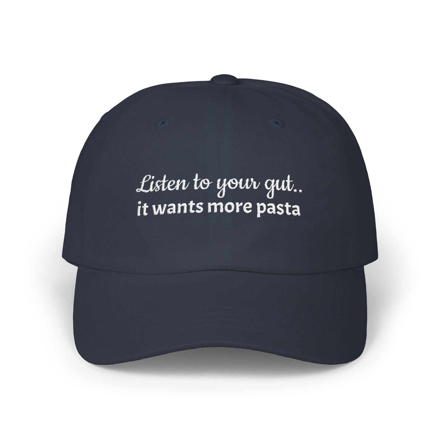 Pasta Lover Cap : Listen to Your Gut- Funny Gift for Foodies, Casual Fashion, Unique Cap for Men and Women