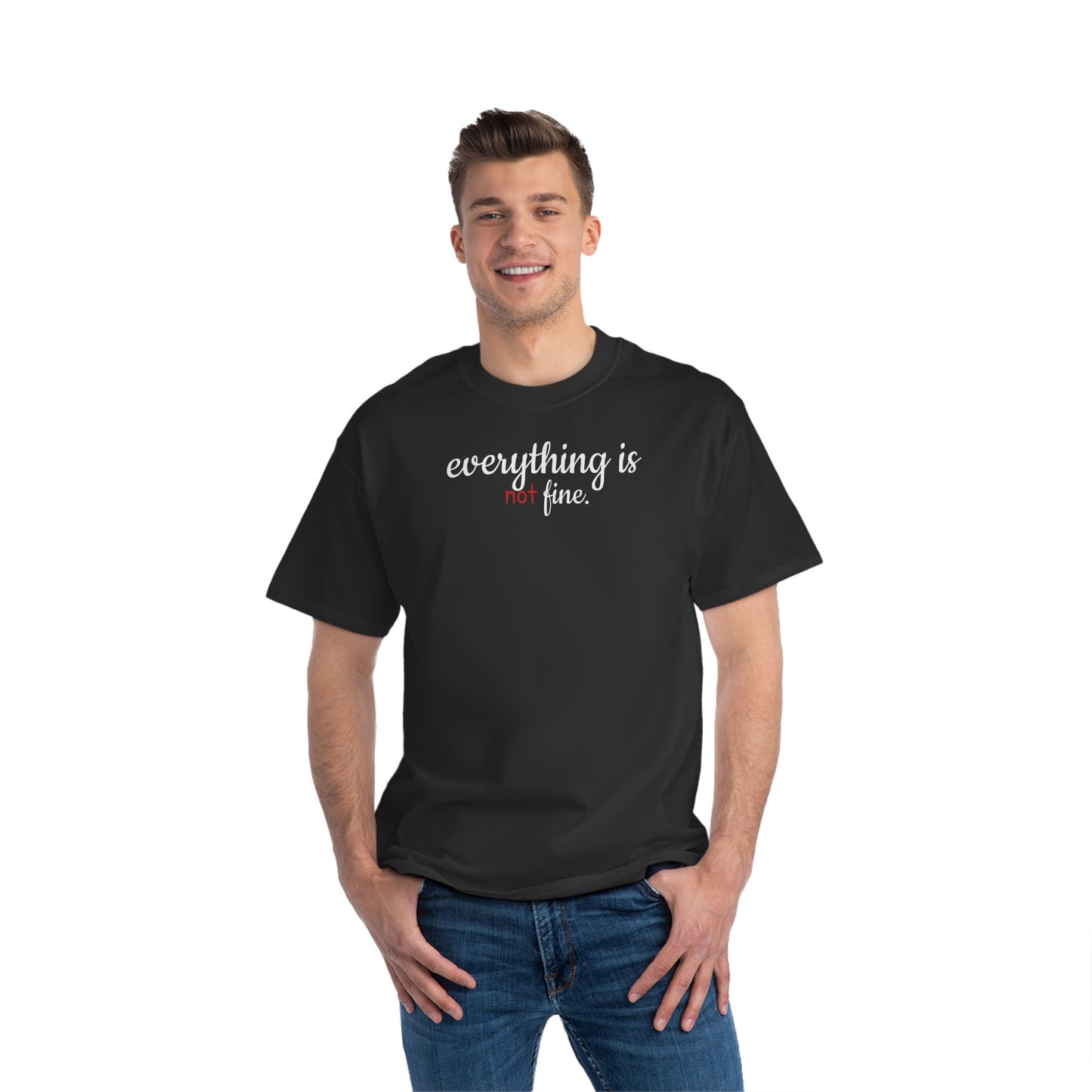 Everything is Not Fine T-Shirt with Quotes, Casual Wear, Gift for Friends, Trendy Graphic Tee, Quirky Apparel