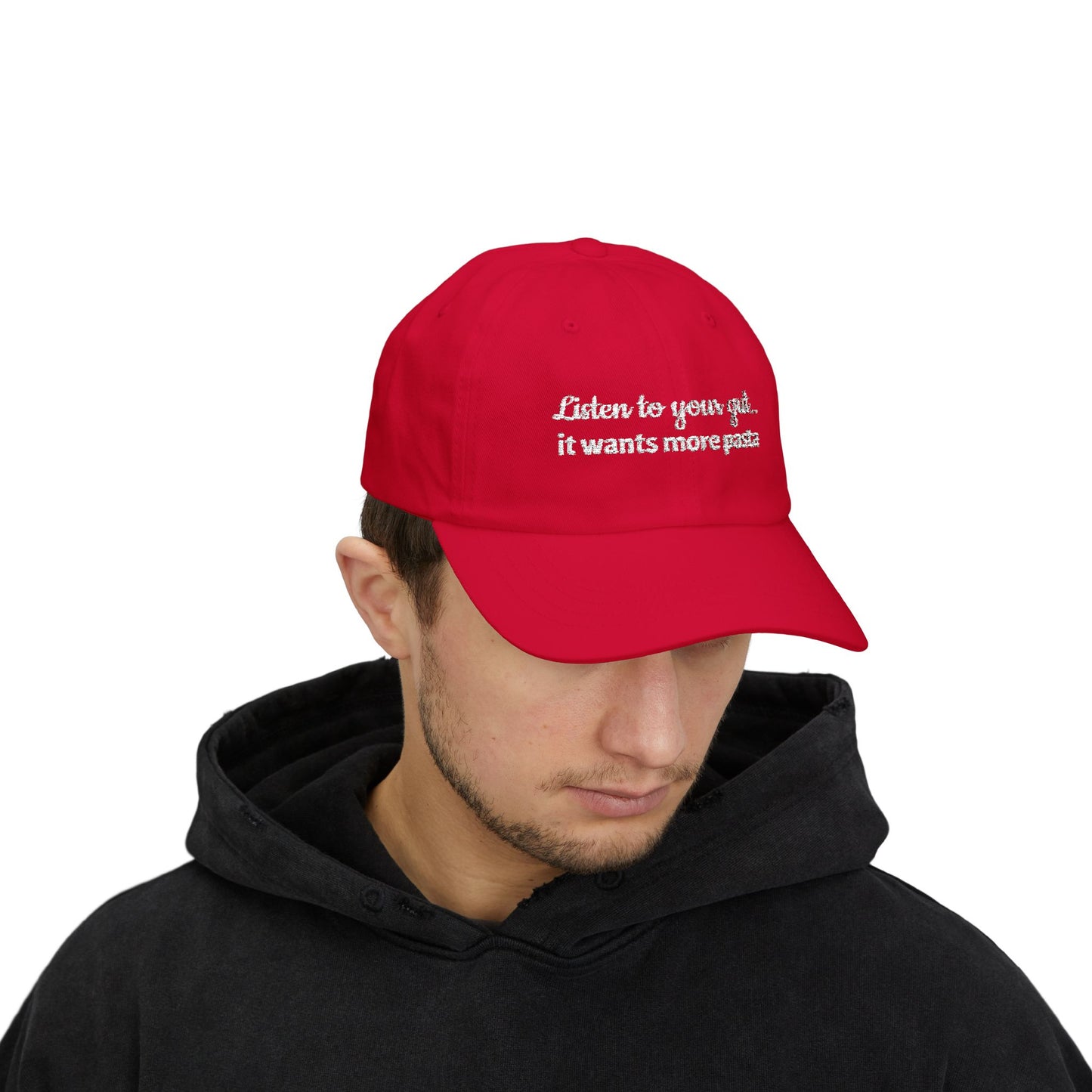 Pasta Lover Cap : Listen to Your Gut- Funny Gift for Foodies, Casual Fashion, Unique Cap for Men and Women