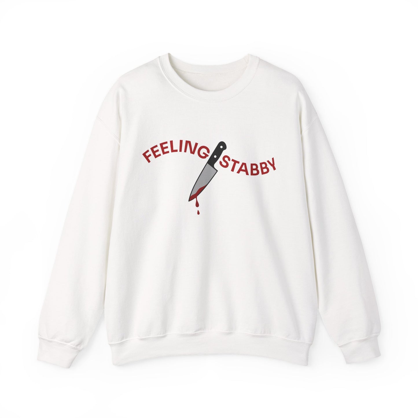Feeling Stabby Crewneck Sweatshirt-Funny Murder Podcast Gift, Forensics Obsession Cover, Crime Junkie Aesthetic Sweatshirt