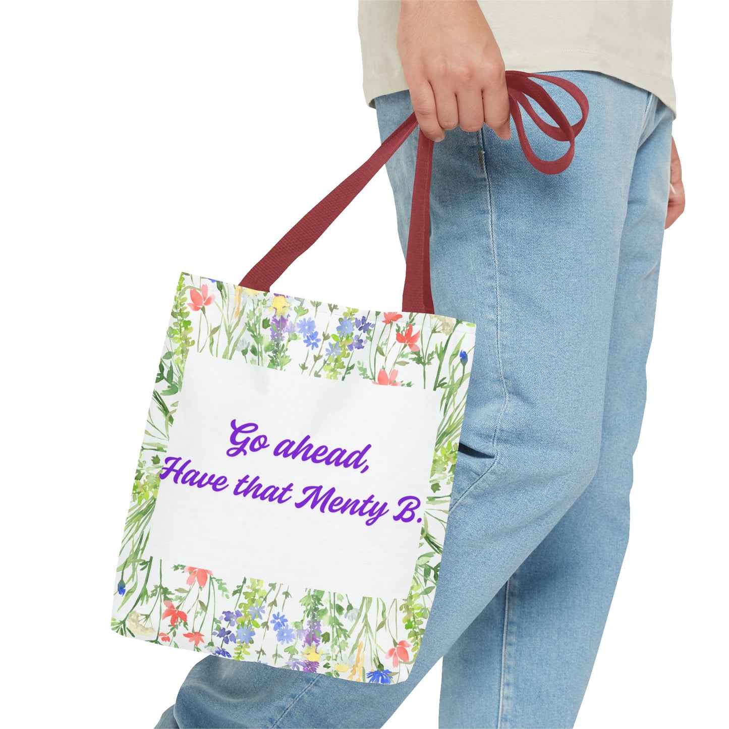 Floral Motivational Tote Bag, Inspirational Gift, Shopping Bag, Eco-Friendly, Spring Style, Unique Tote for Everyday Use
