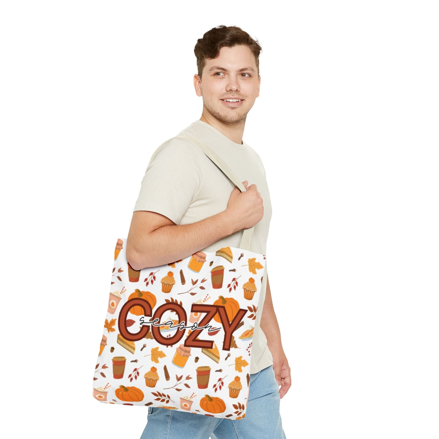 Cozy Season Tote Bag, Fall Tote, Autumn Bag, Halloween Shopping Bag, Seasonal Gift, Eco-Friendly Tote
