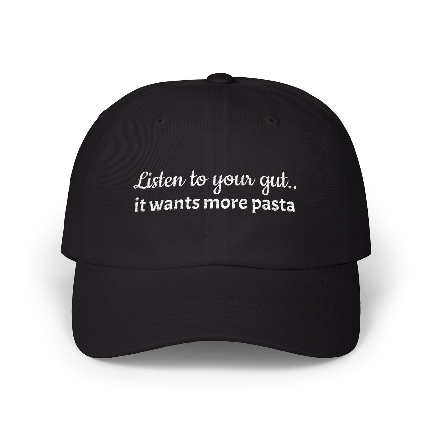 Pasta Lover Cap : Listen to Your Gut- Funny Gift for Foodies, Casual Fashion, Unique Cap for Men and Women