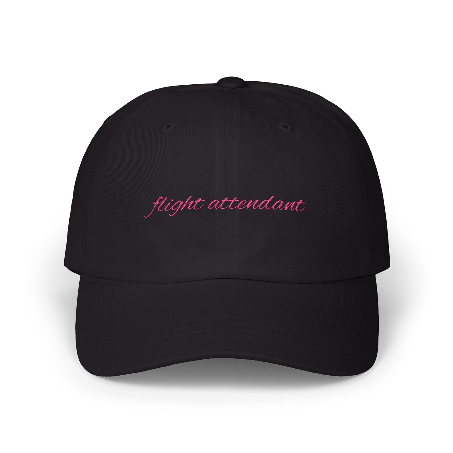 Flight Attendant Cap- Embroidered Baseball Hat for Cabin Crew, Comfy Travel Day Hat, Funny Gift for Airline Crew