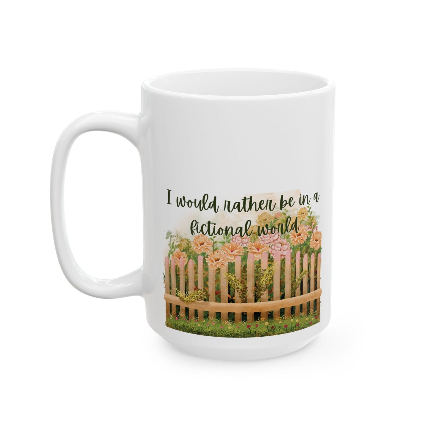 Charming Floral Garden Mug, Gift for Readers, Gardeners, Home Decor, Coffee Lover's Essential, Mother's Day, Inspirational Quote