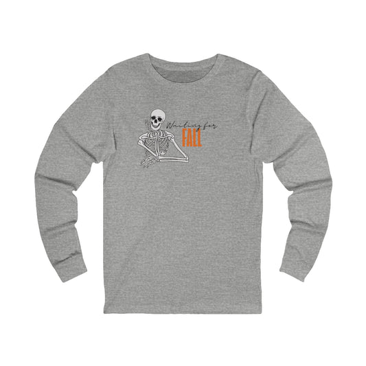 Skeleton Fall Long Sleeve Tee, Unisex Fall Shirt, Halloween Top, Cozy Autumn Apparel, Seasonal Fashion, Unique Gift
