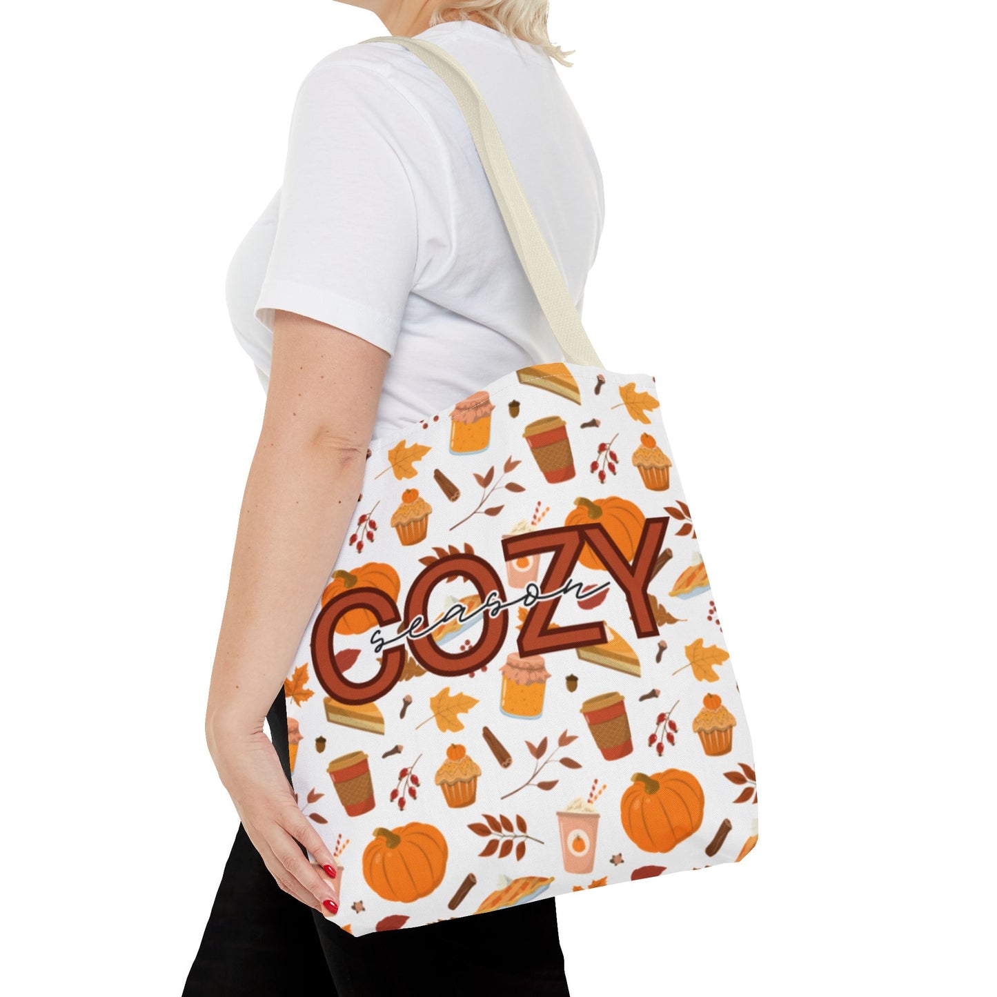 Cozy Season Tote Bag, Fall Tote, Autumn Bag, Halloween Shopping Bag, Seasonal Gift, Eco-Friendly Tote