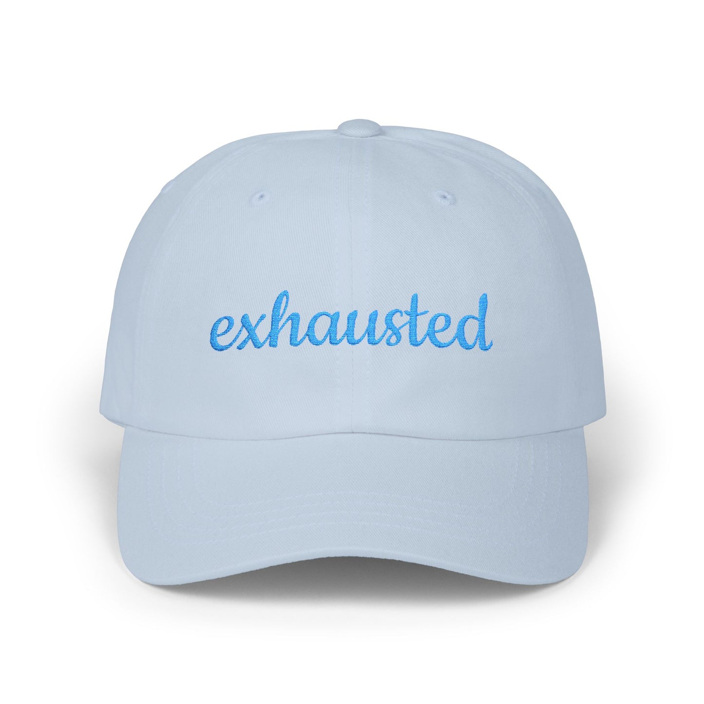 Exhausted Cap- Funny Flight Attendant Baseball Cap, Tired Crew Gift, Travel Life Hat for Pilots, Cabin Crew or any Exhausted Persons”