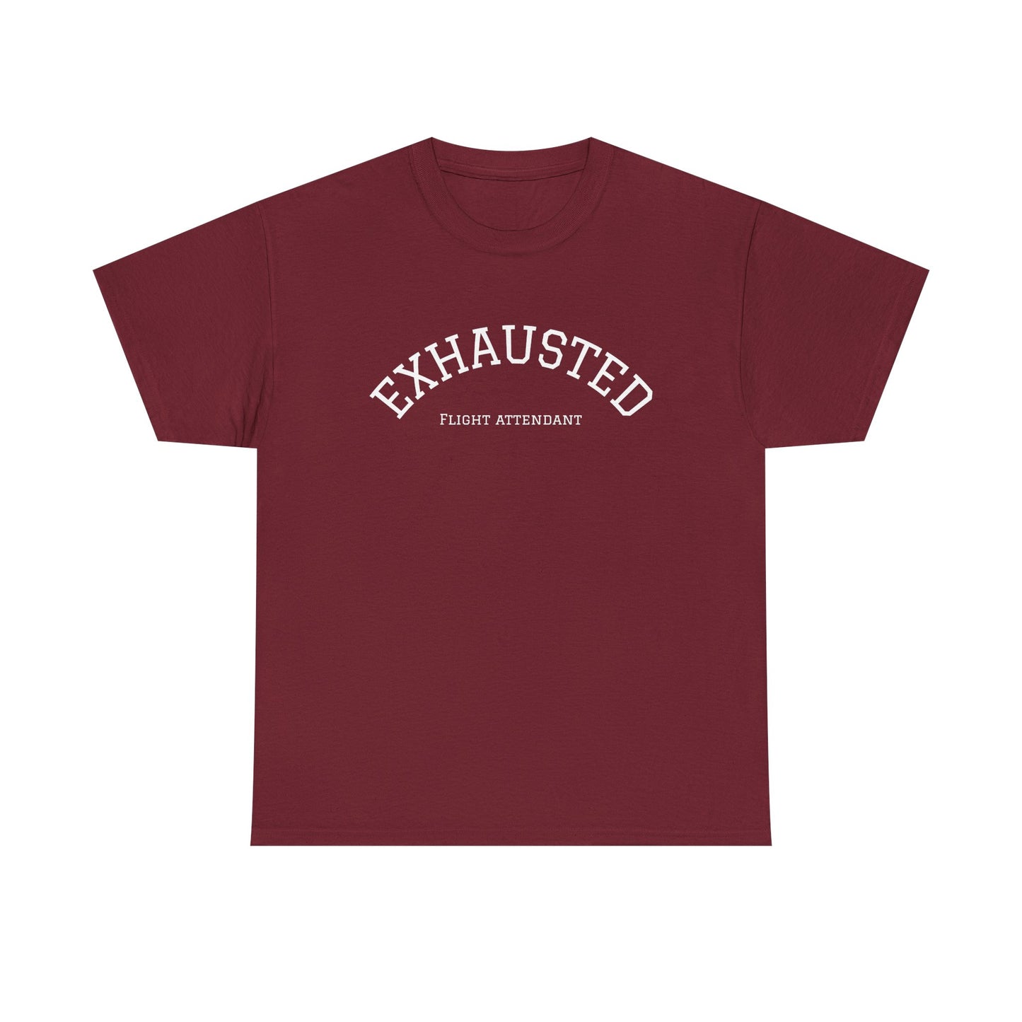 Exhausted Flight Attendant Tee- Funny Aviation Crew Life Tee, Tired Cabin Crew Gift, Airport Outfit for Flight Attendants