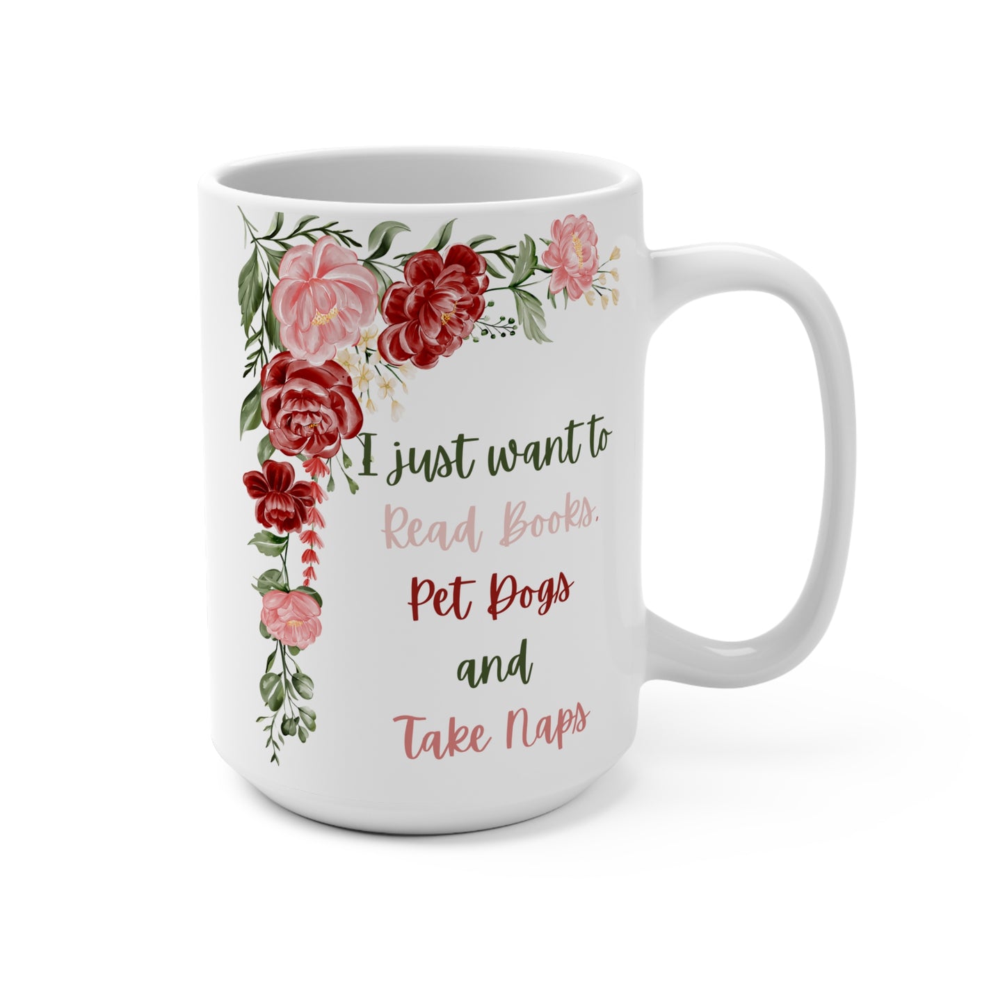 Cozy Floral Mug with Inspirational Quote, Perfect for Book Lovers, Coffee Enthusiasts, Gift for Readers, Valentine's Day, Home Decor