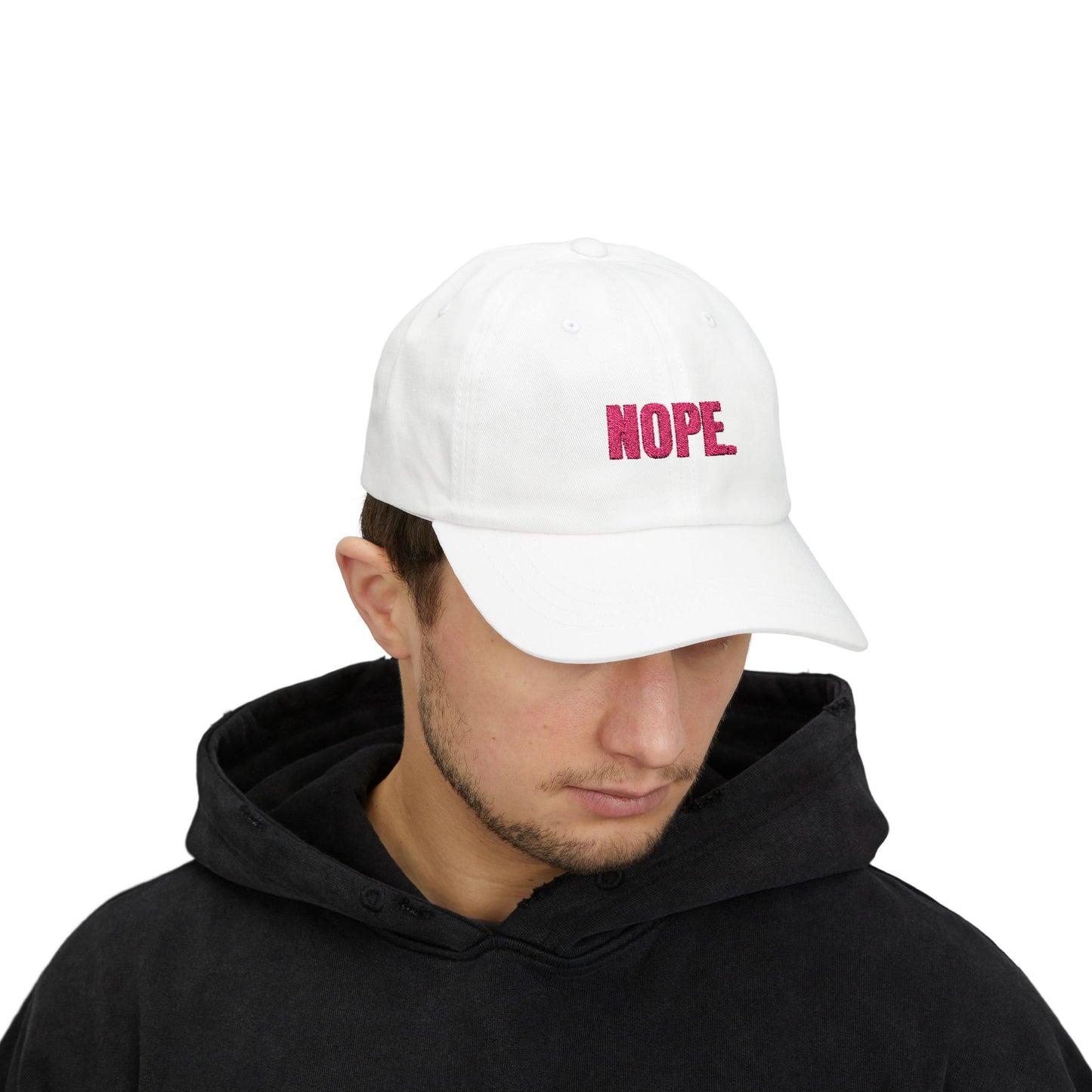NOPE Cap- Sarcastic Embroidered Baseball Cap, Funny Low-Key Mood Hat, Sassy Gift for Introverts and Burnt-Out Baddies