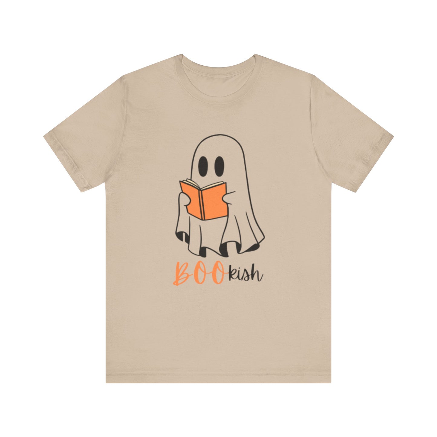 BOOkish Ghost Reading Unisex Tee, Cute Halloween Shirt, Autumn Apparel, Ghost Lover Gift, Spooky Reading T-Shirt