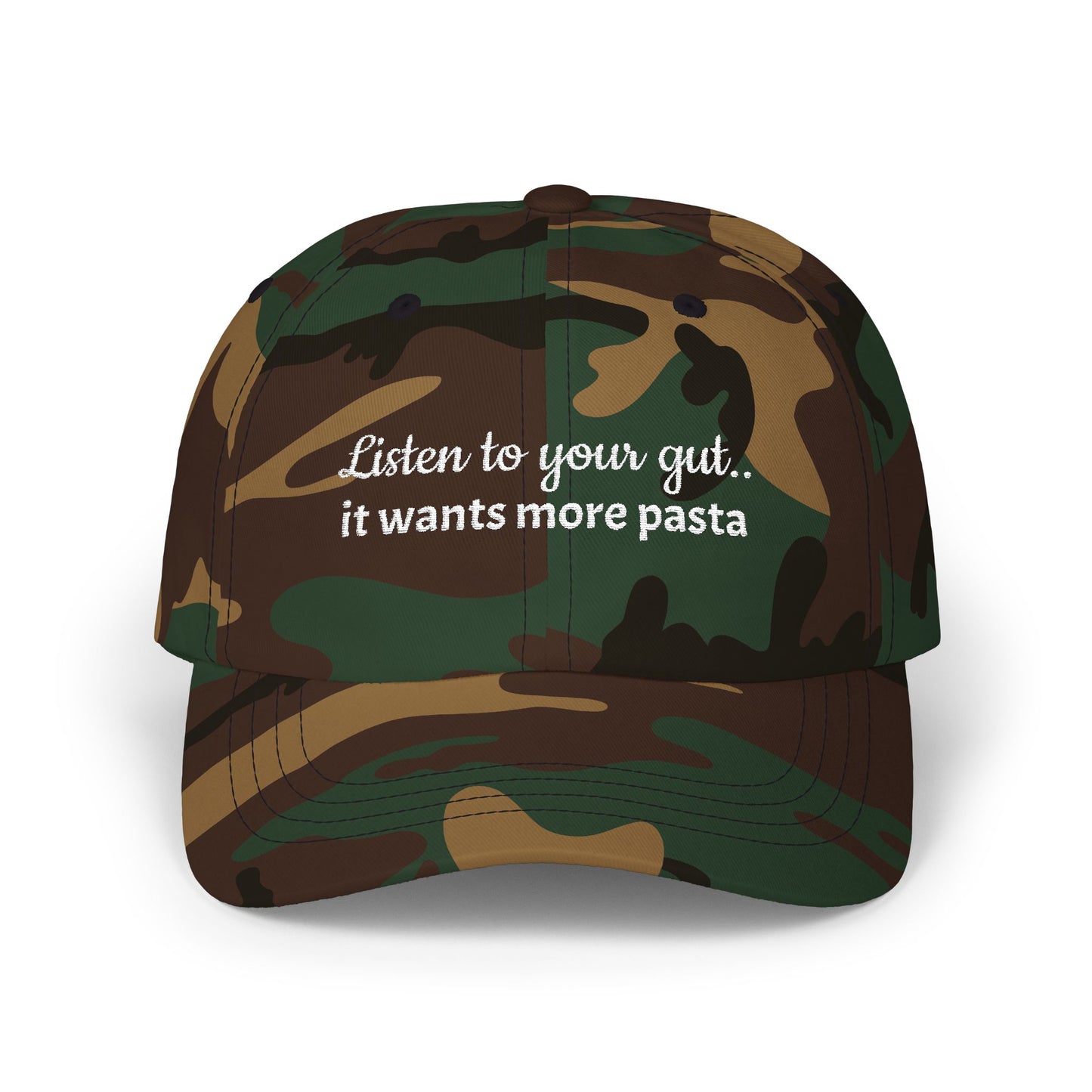 Pasta Lover Cap : Listen to Your Gut- Funny Gift for Foodies, Casual Fashion, Unique Cap for Men and Women