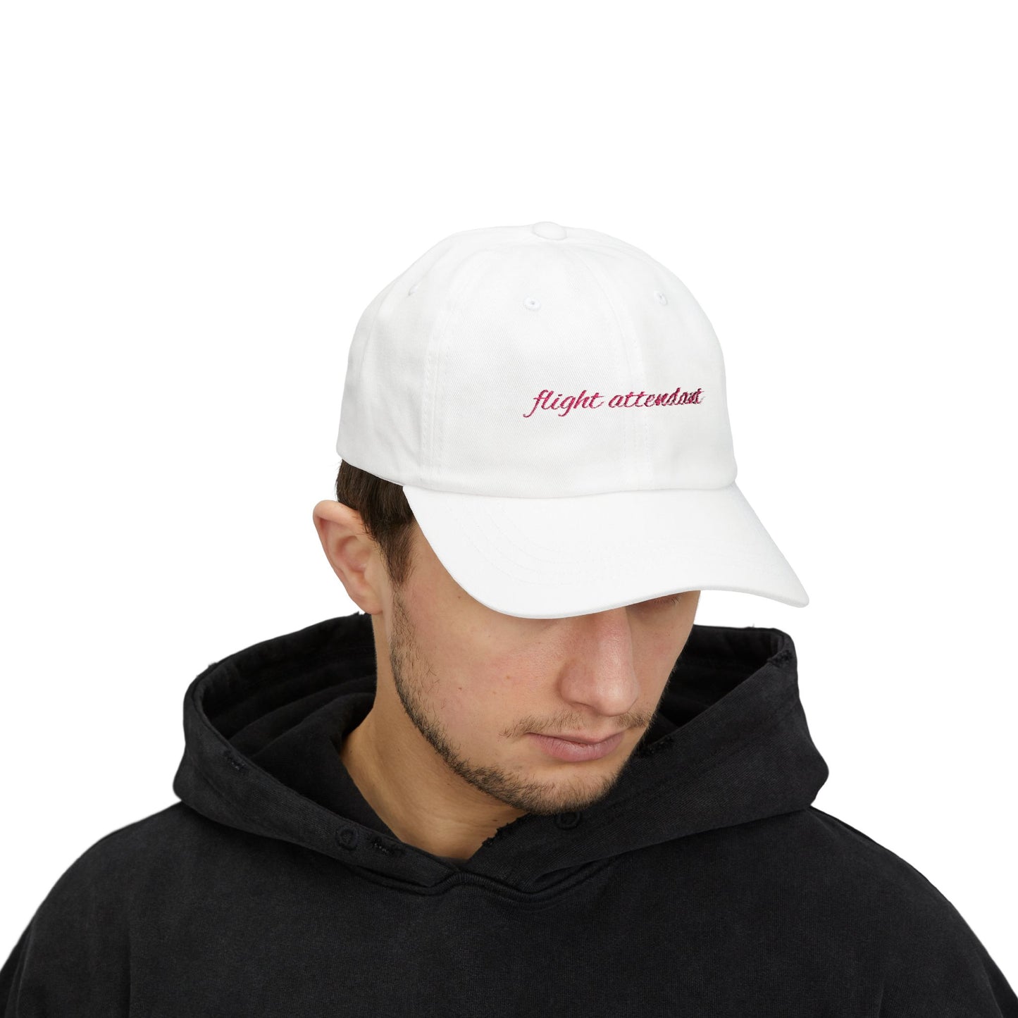 Flight Attendant Cap- Embroidered Baseball Hat for Cabin Crew, Comfy Travel Day Hat, Funny Gift for Airline Crew